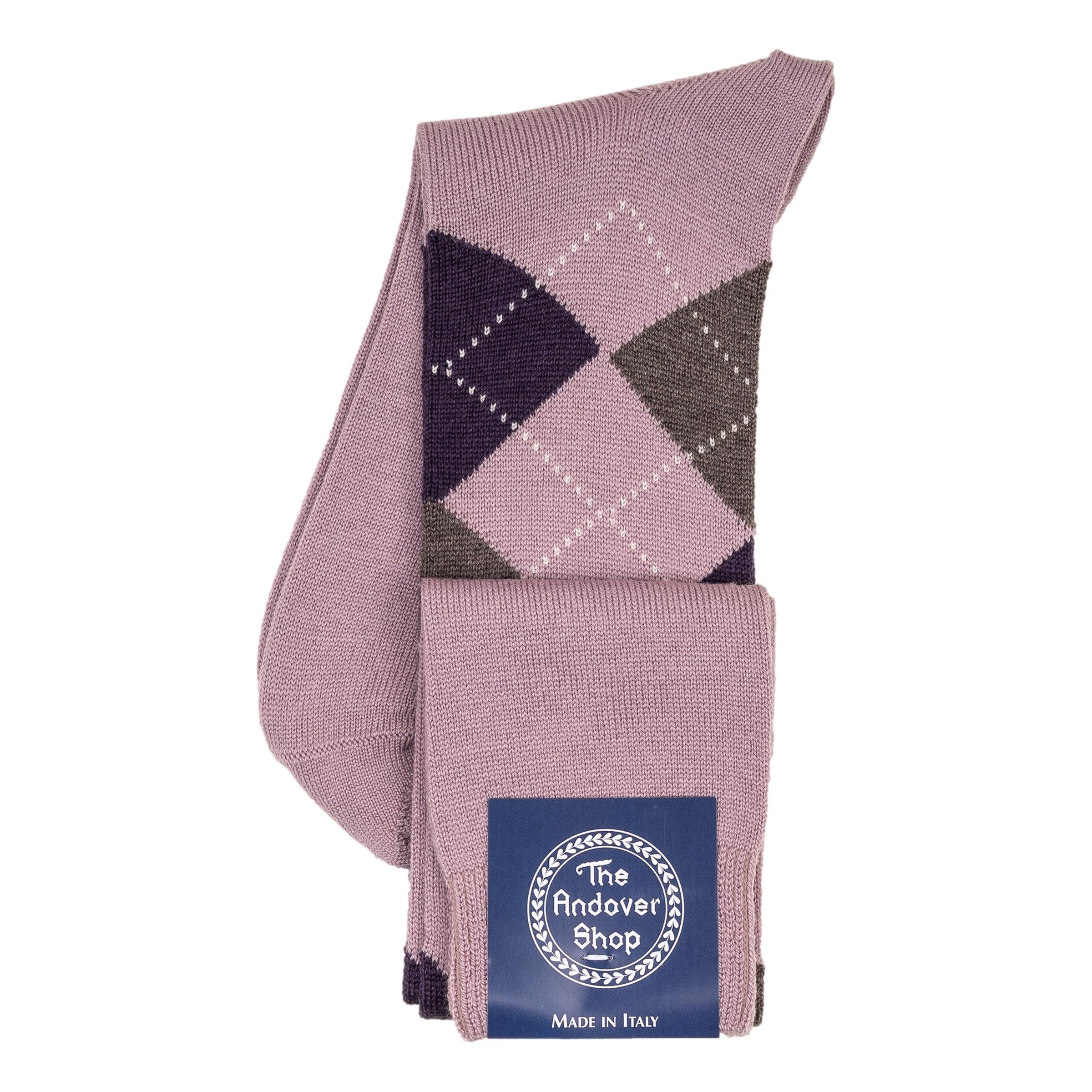 Over the Calf Argyle Wool Dress Socks - Image 4