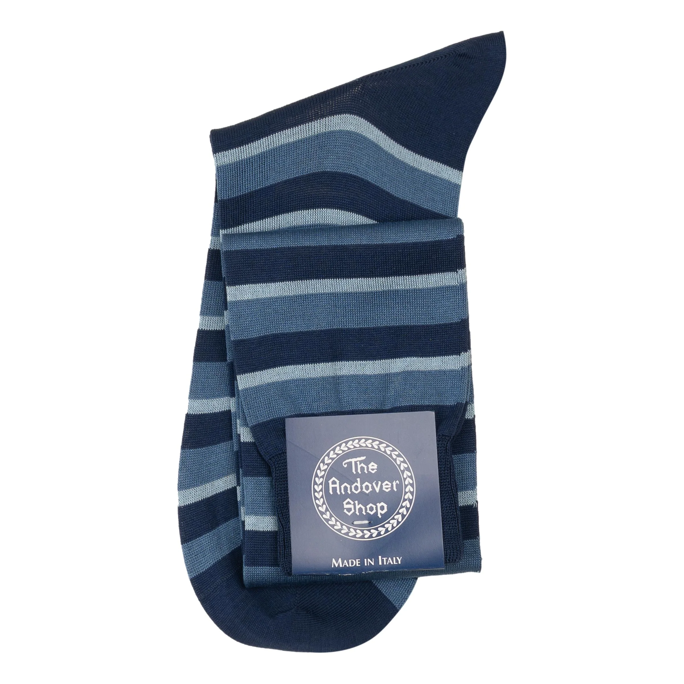 Over-the-Calf Cotton Alternating Stripe Dress Sock - Image 3