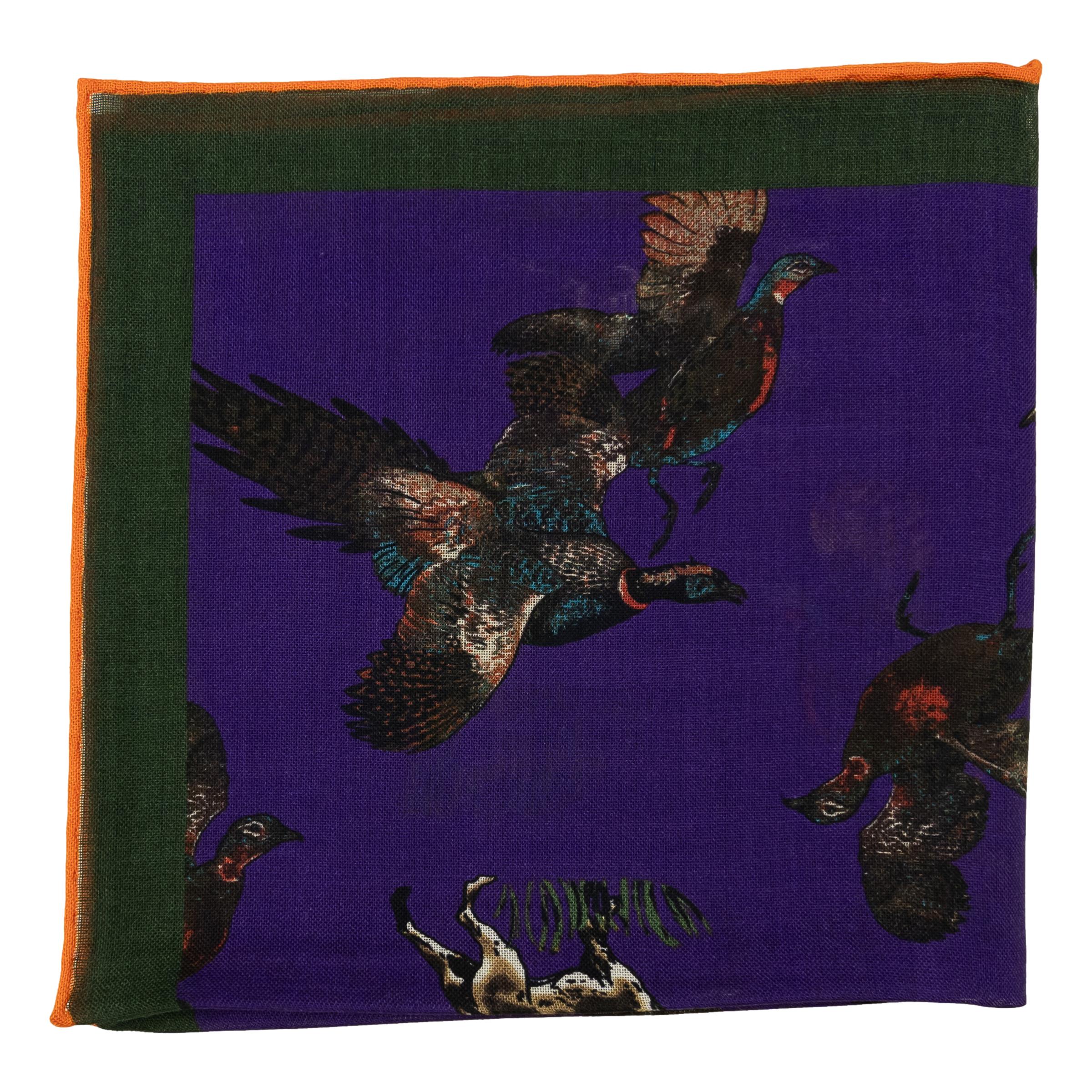 Pheasant and Pointer Wool and Silk Pocket Square - Image 2