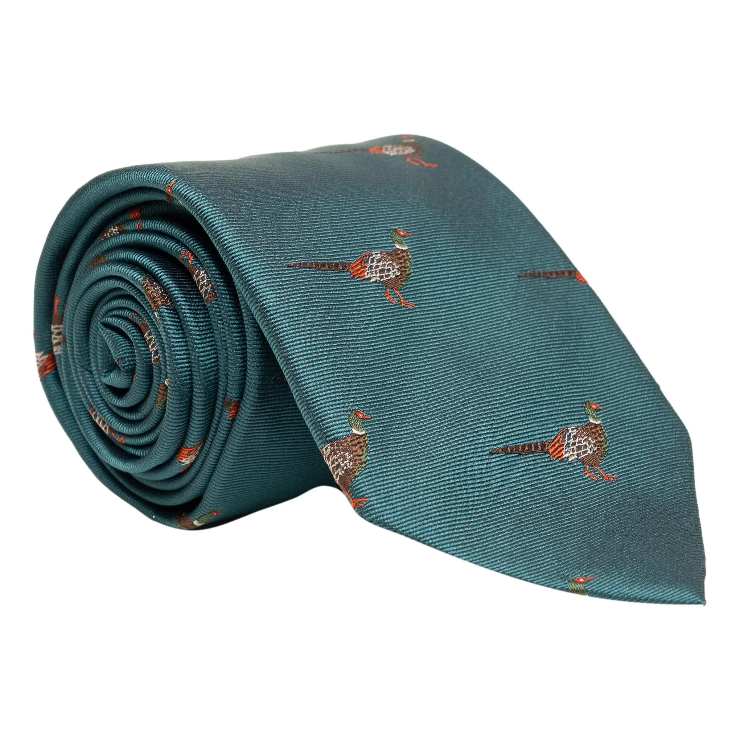 Pheasant Woven Silk Tie - Image 3