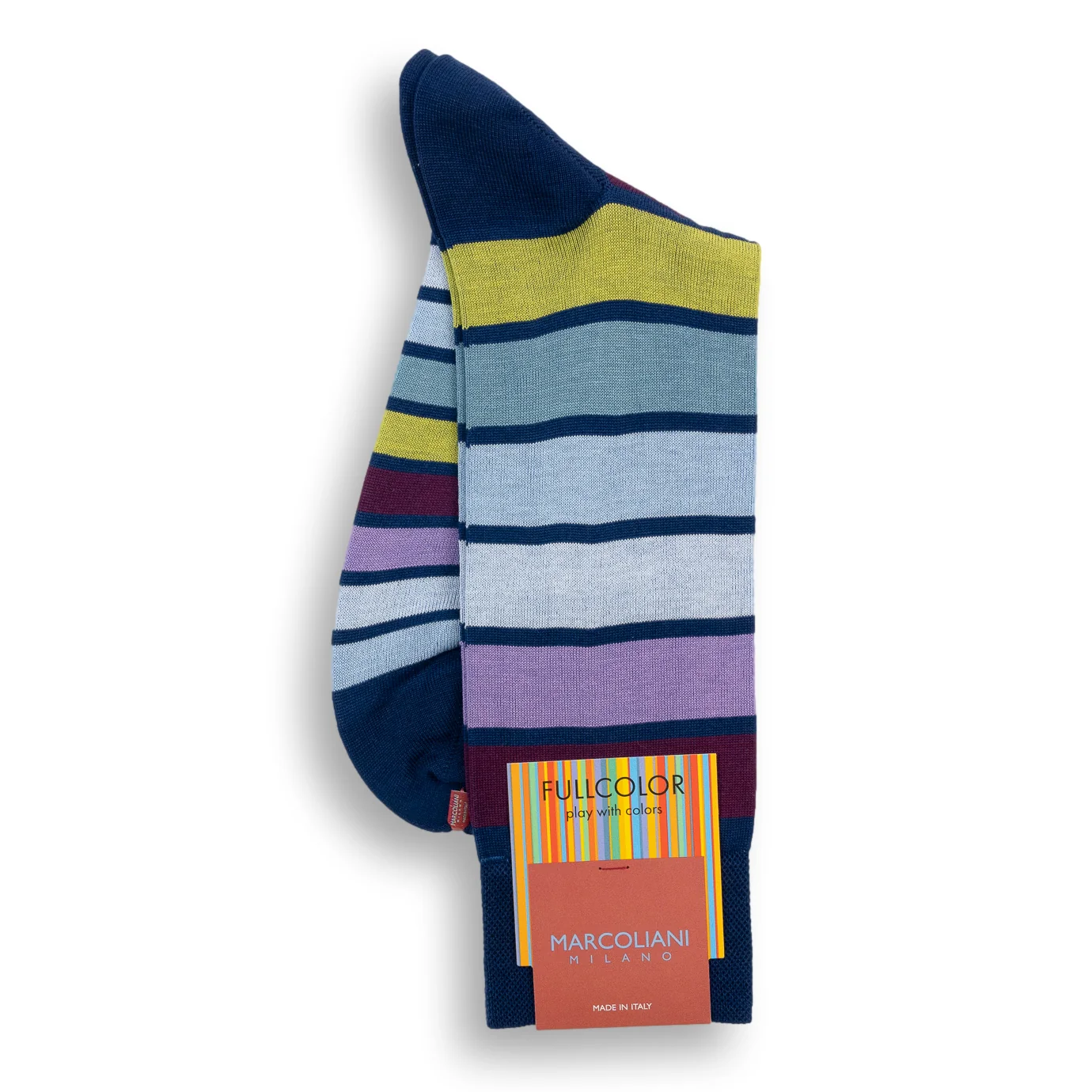 Pima Cotton Bellagio Stripe Mid-calf Dress Socks - Image 3