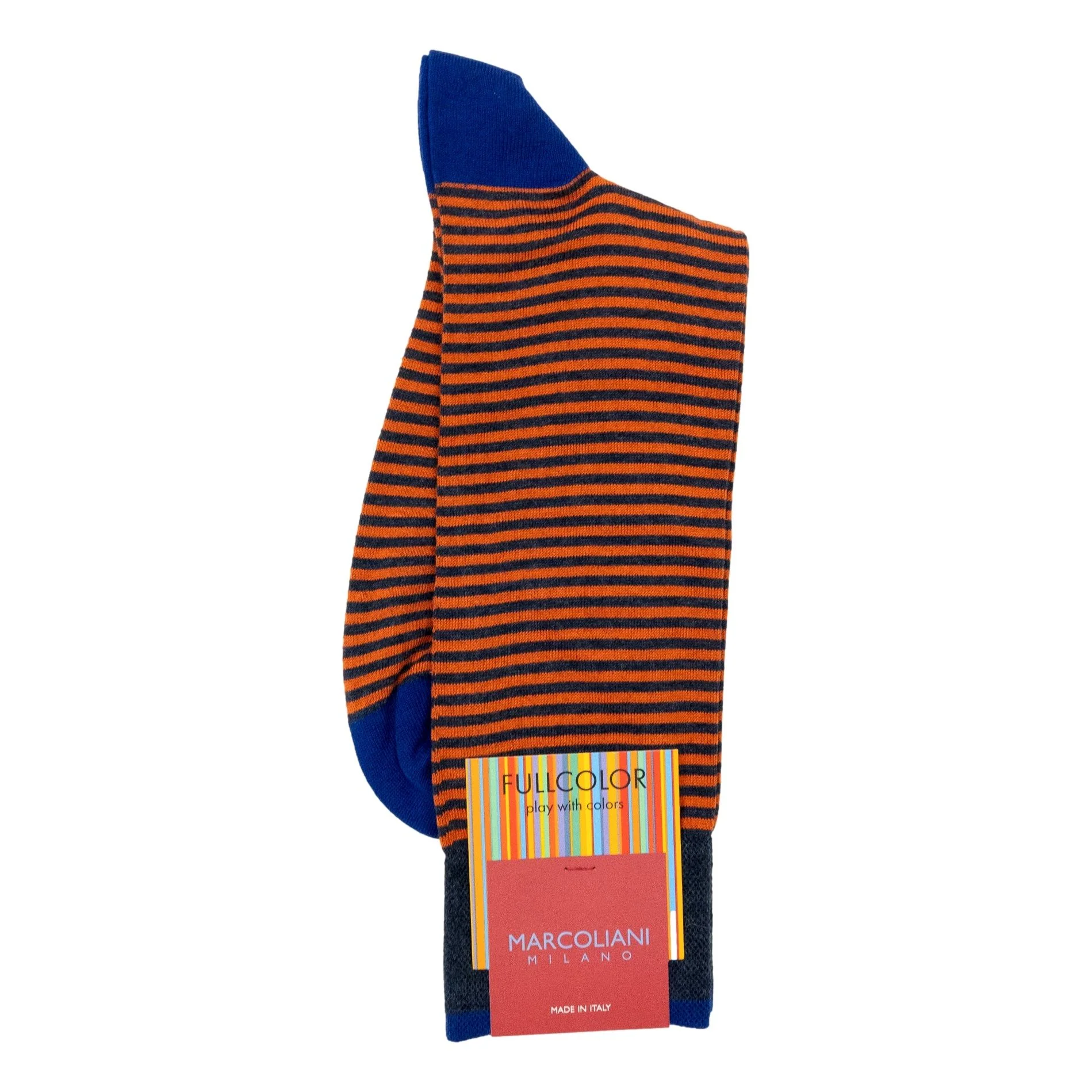 Pima Cotton Palio Stripe Mid-Calf Dress Socks - Image 11