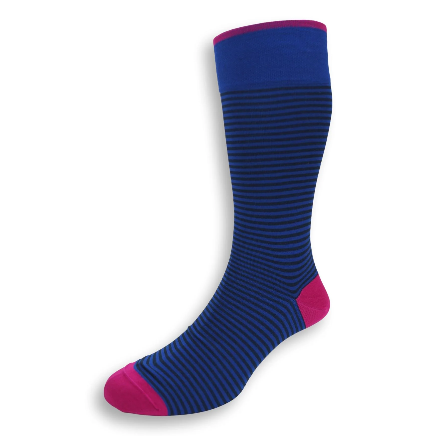 Pima Cotton Palio Stripe Mid-Calf Dress Socks - Image 17