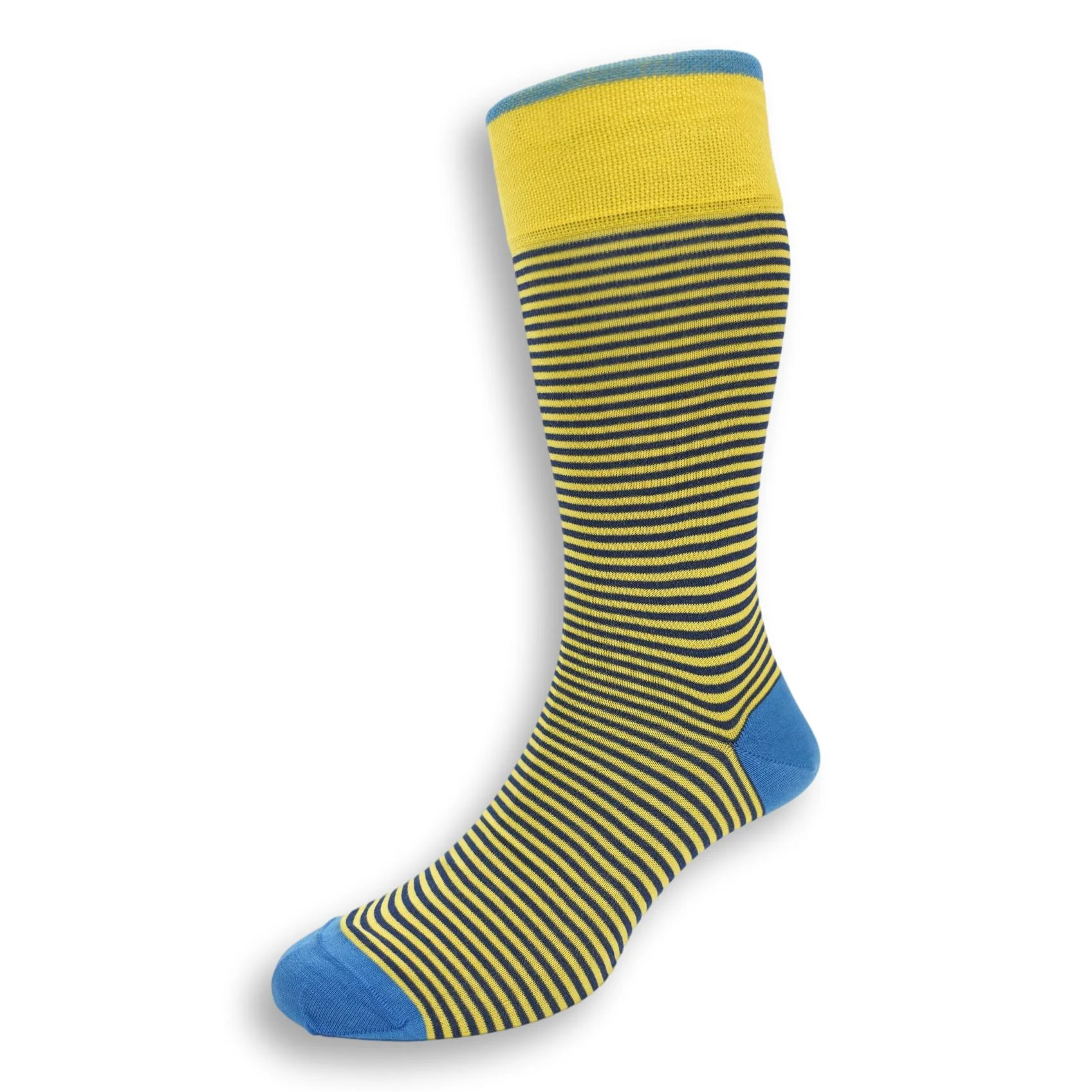 Pima Cotton Palio Stripe Mid-Calf Dress Socks - Image 18
