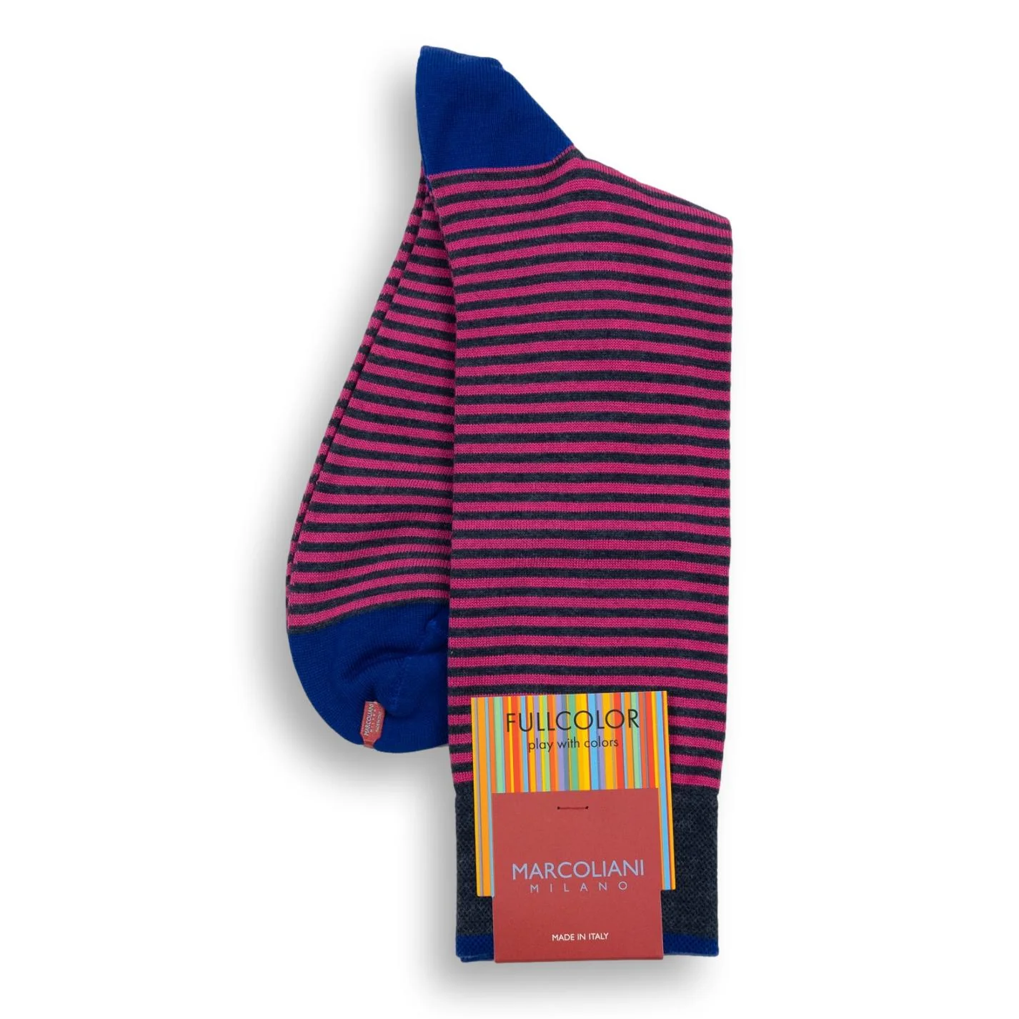 Pima Cotton Palio Stripe Mid-Calf Dress Socks - Image 19
