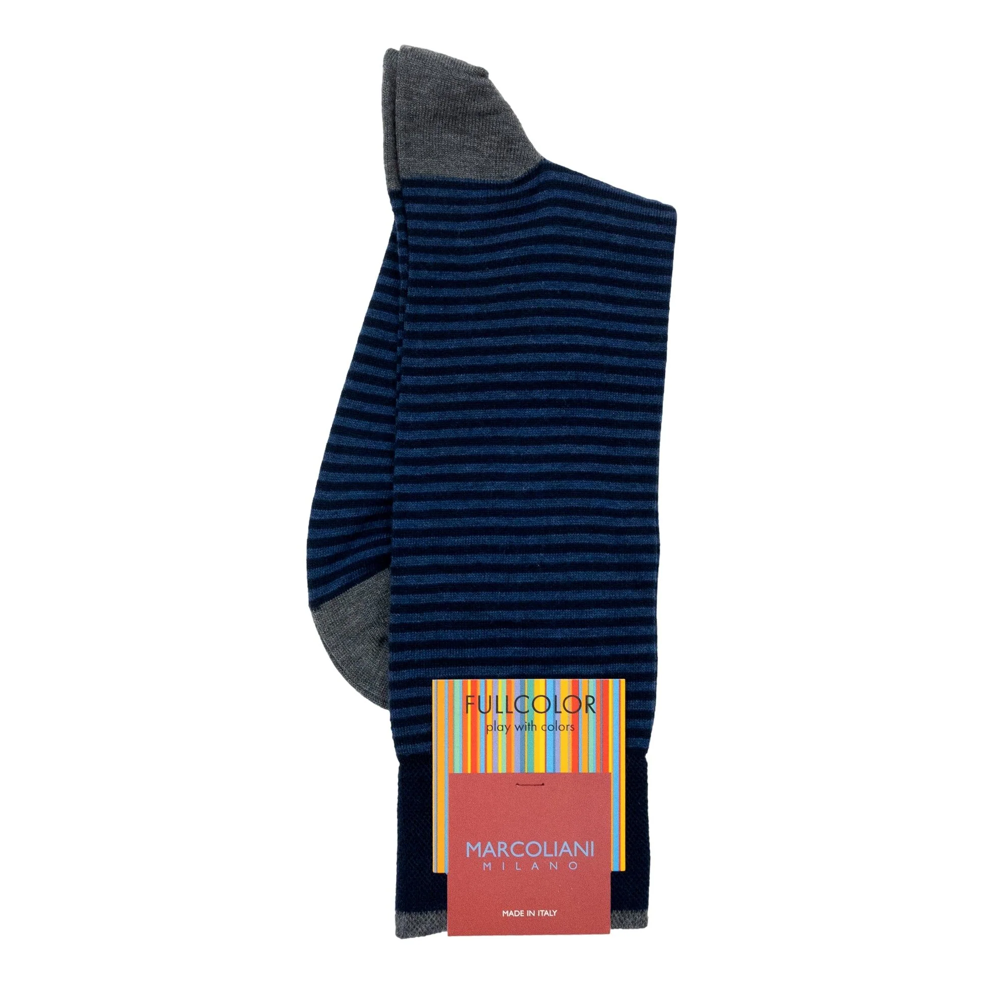 Pima Cotton Palio Stripe Mid-Calf Dress Socks - Image 8