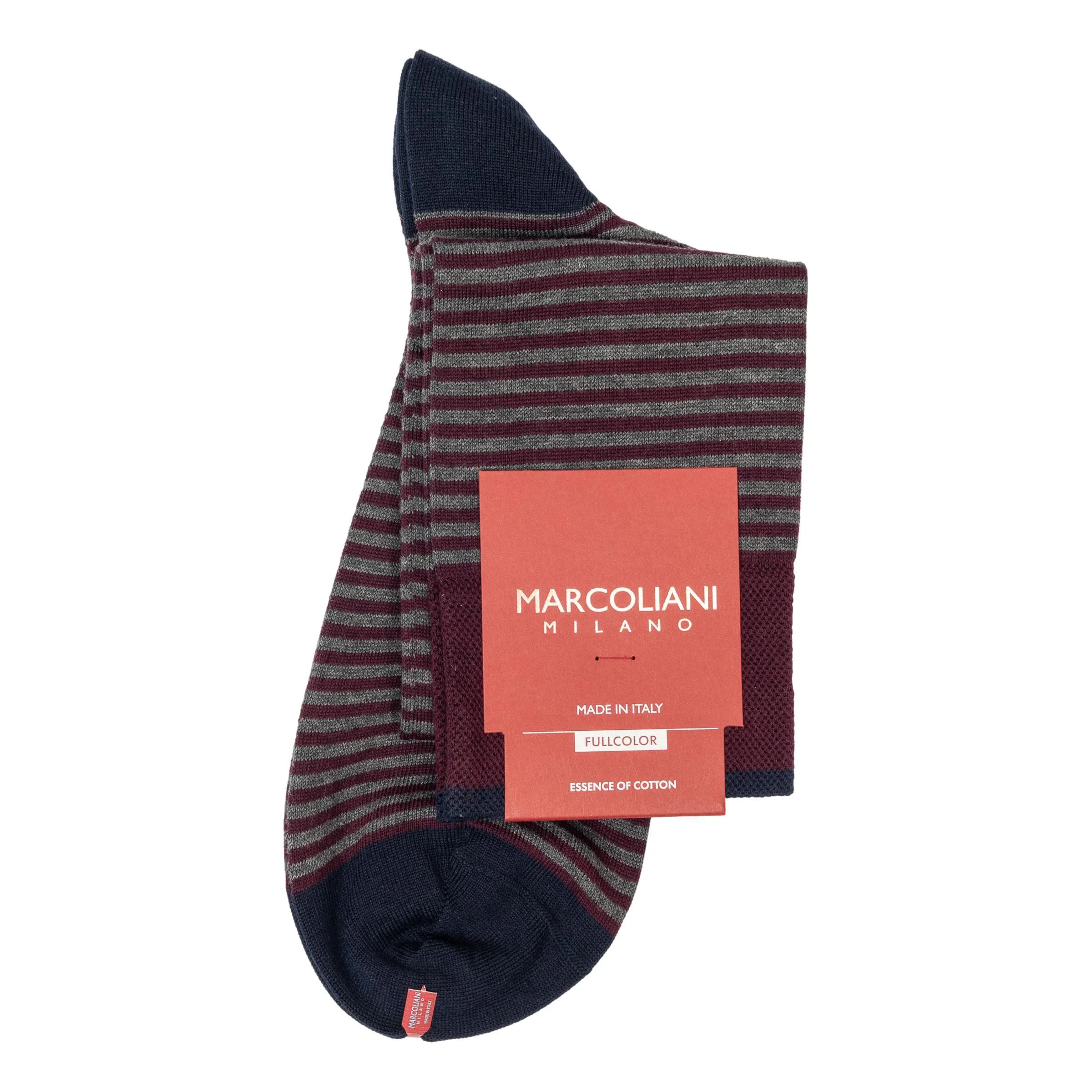 Pima Cotton Palio Stripe Over the Calf Dress Socks - Image 3