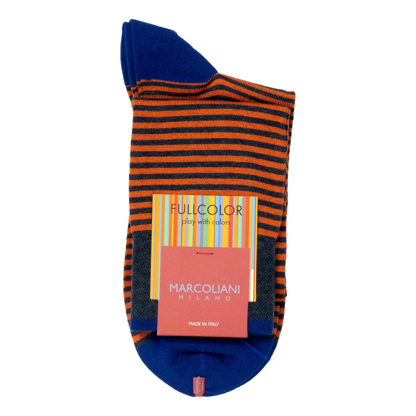Pima Cotton Palio Stripe Over the Calf Dress Socks - Image 8