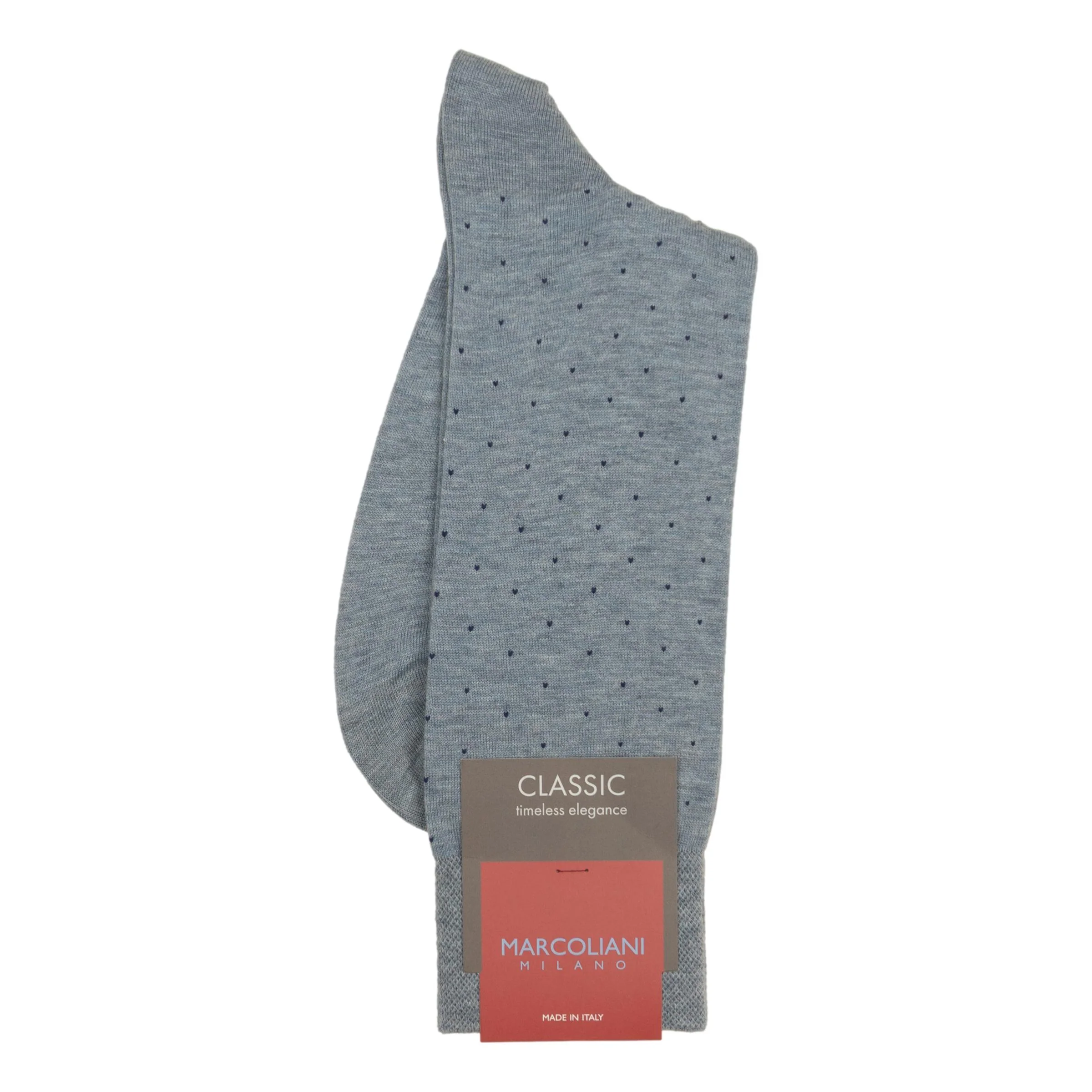 Pima Cotton Pin Dot Mid-Calf Dress Socks - Image 4