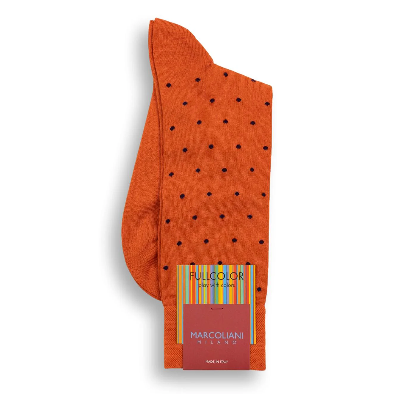 Pima Cotton Polka Dot Mid-Calf Dress Socks - Image 11