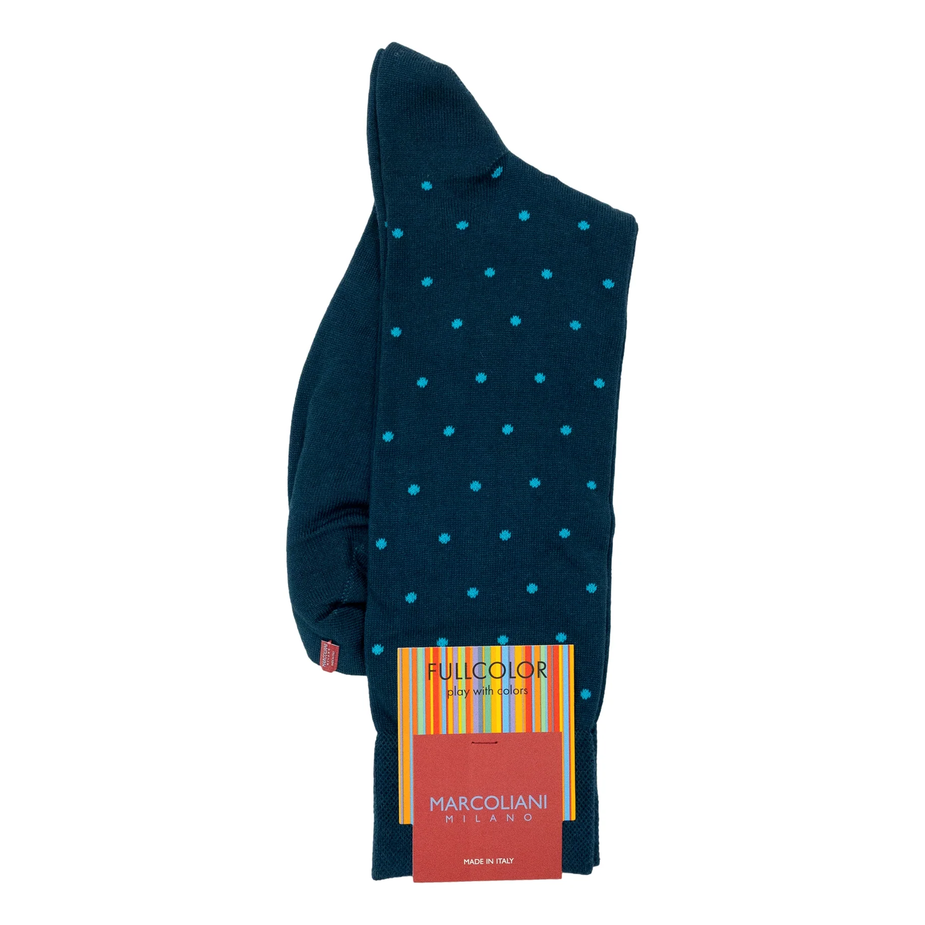 Pima Cotton Polka Dot Mid-Calf Dress Socks - Image 15