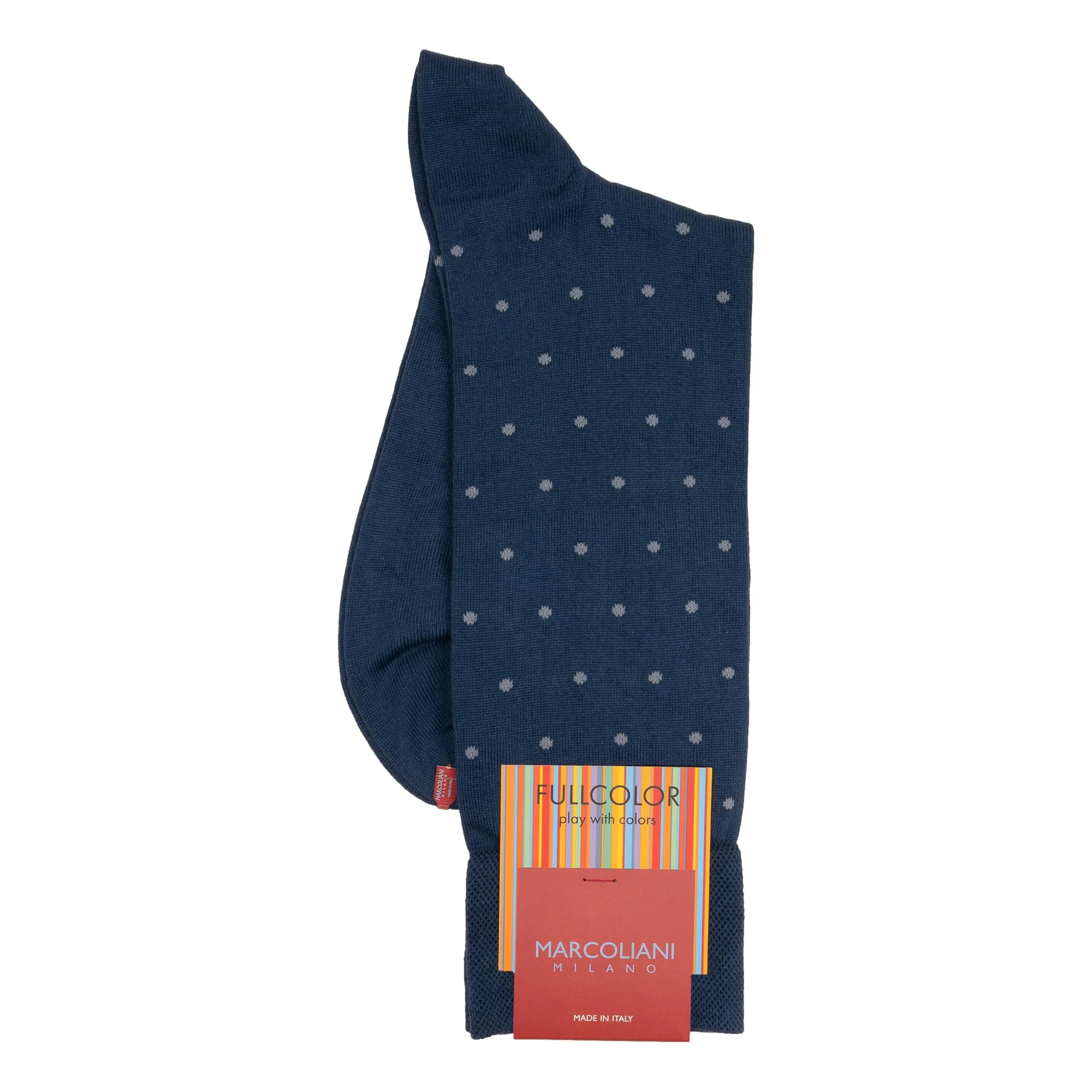 Pima Cotton Polka Dot Mid-Calf Dress Socks - Image 16