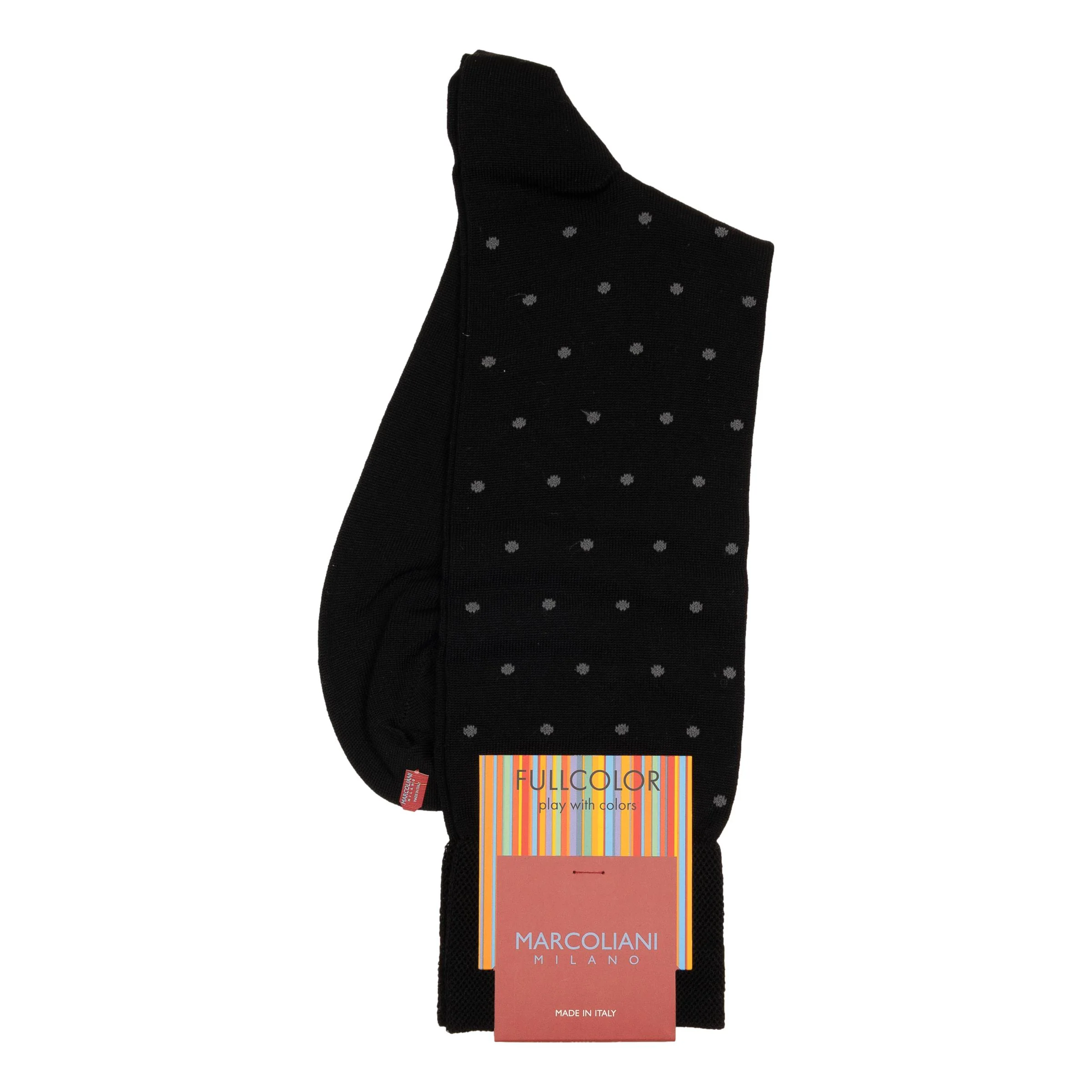 Pima Cotton Polka Dot Mid-Calf Dress Socks - Image 18