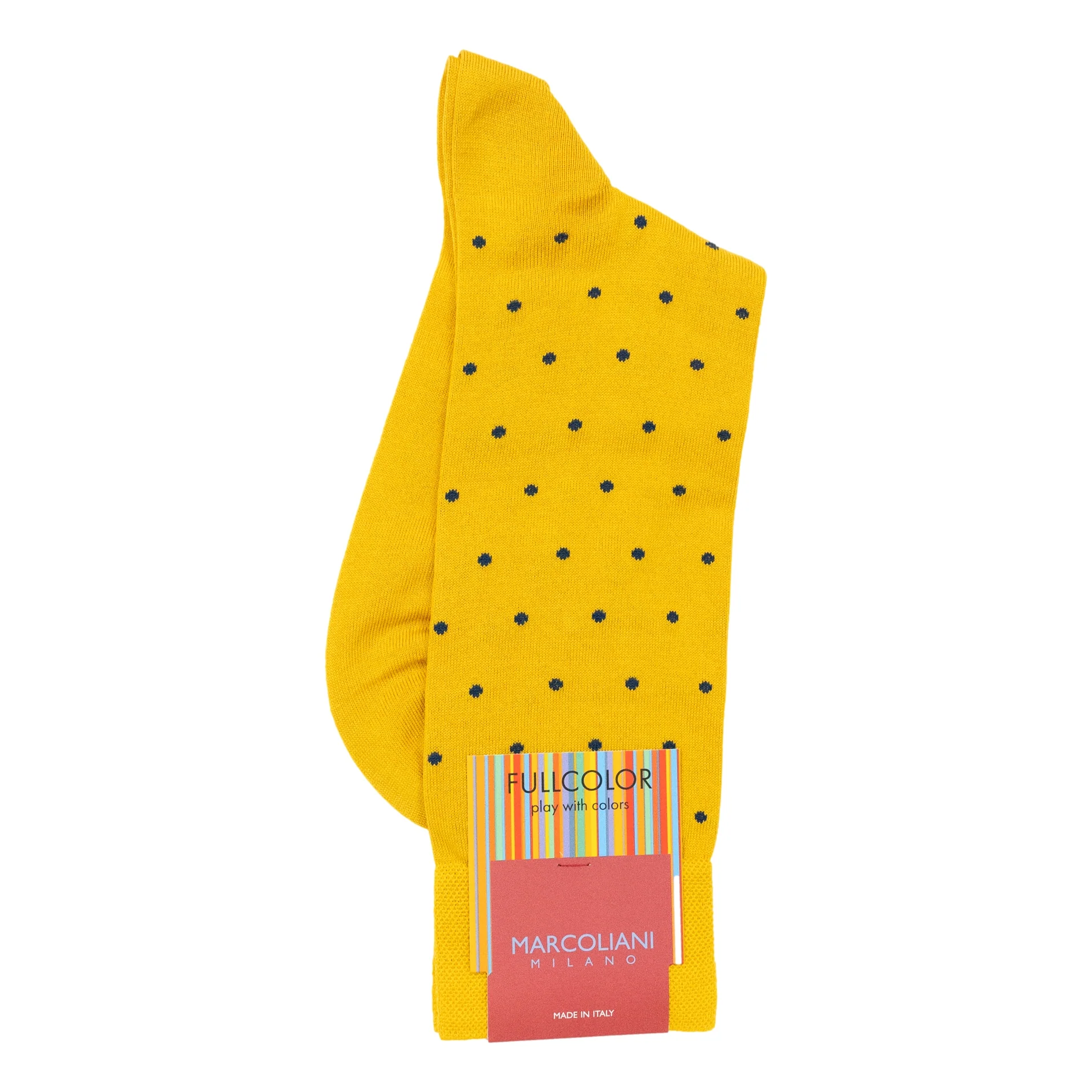 Pima Cotton Polka Dot Mid-Calf Dress Socks - Image 3