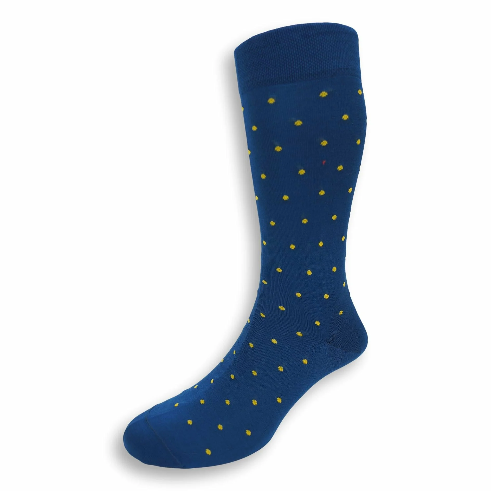 Pima Cotton Polka Dot Mid-Calf Dress Socks - Image 9