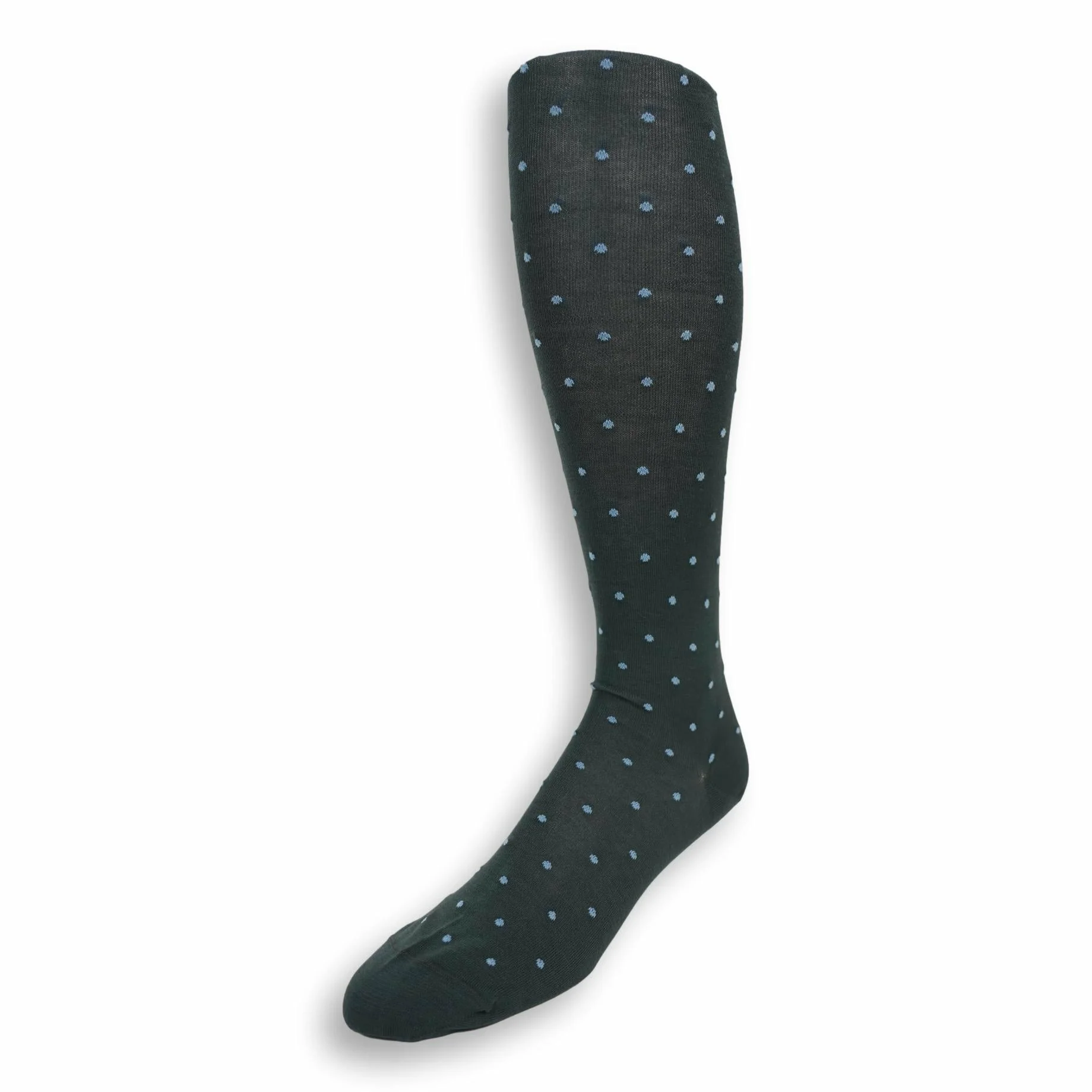 Pima Cotton Polka Dot Over the Calf Dress Socks - Image 9