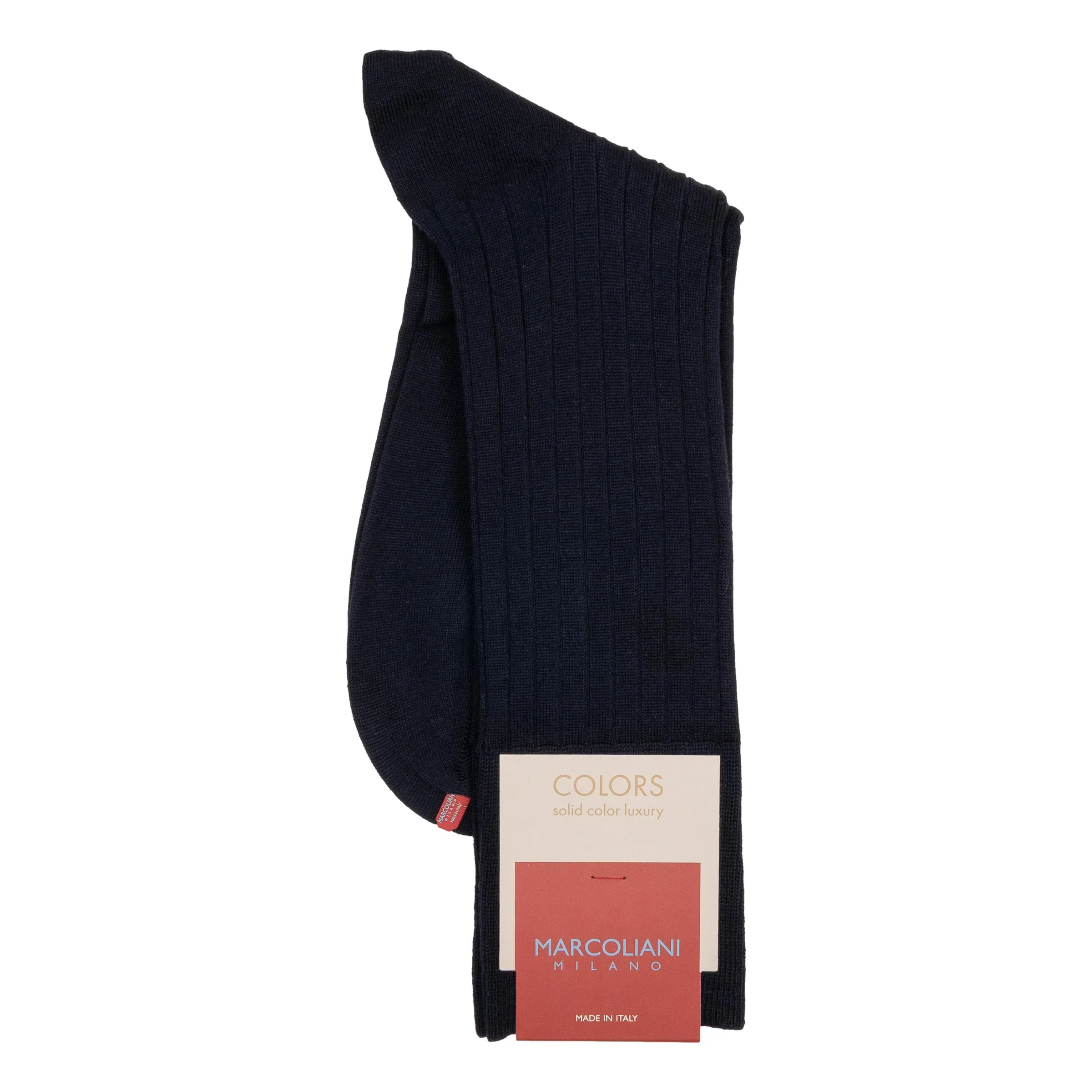 Pima Cotton Ribbed Mid-Calf Dress Socks