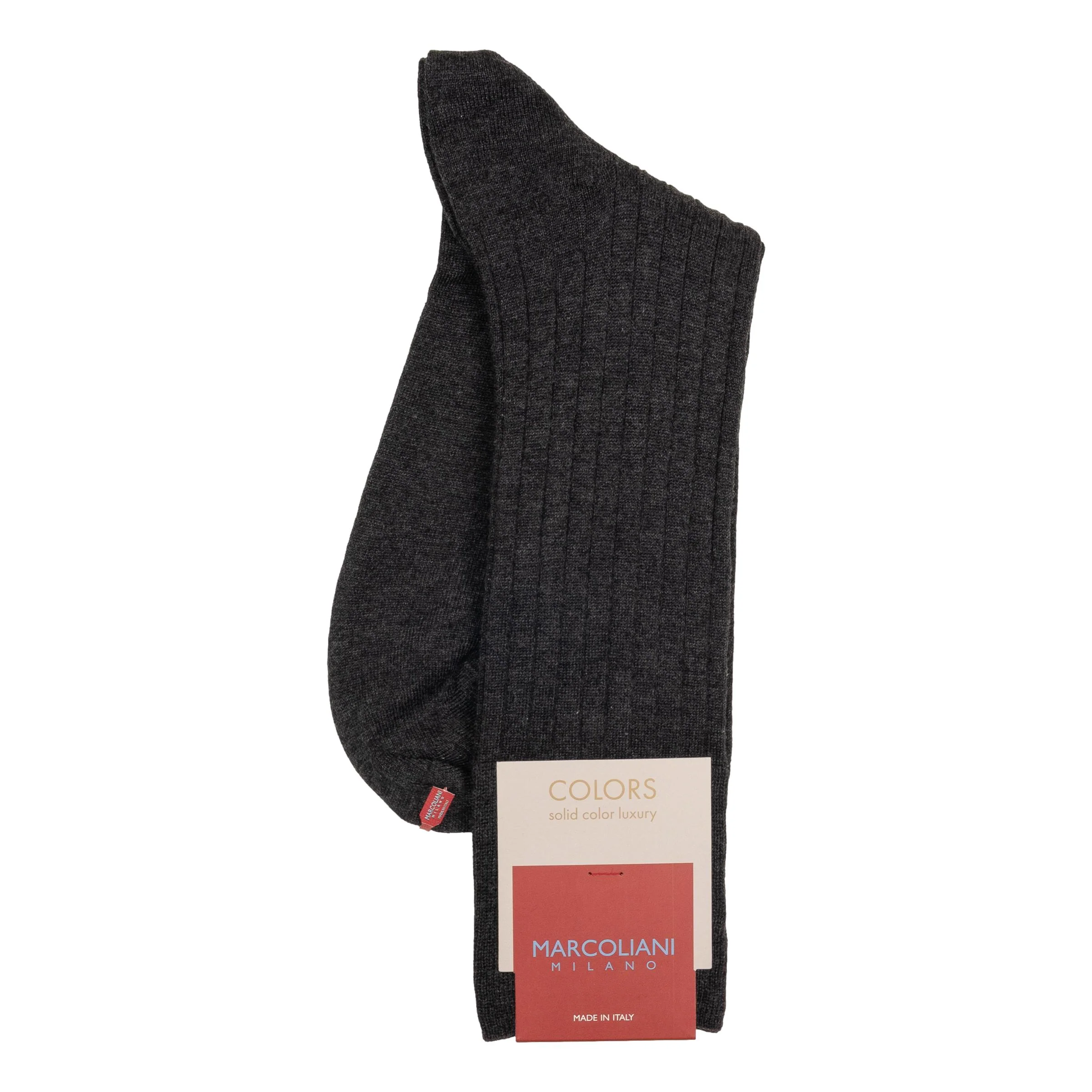 Pima Cotton Ribbed Mid-Calf Dress Socks - Image 3