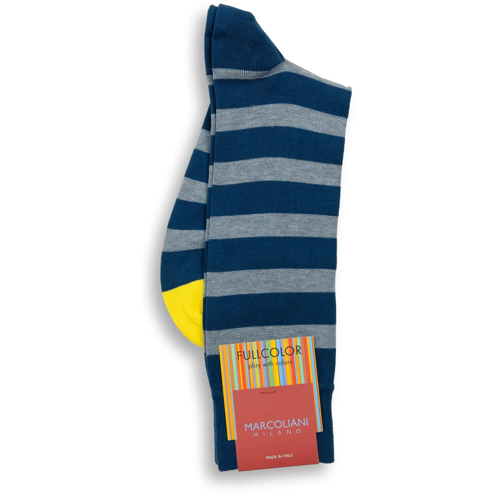 Pima Cotton Spinnaker Stripe Mid-Calf Dress Socks - Image 3