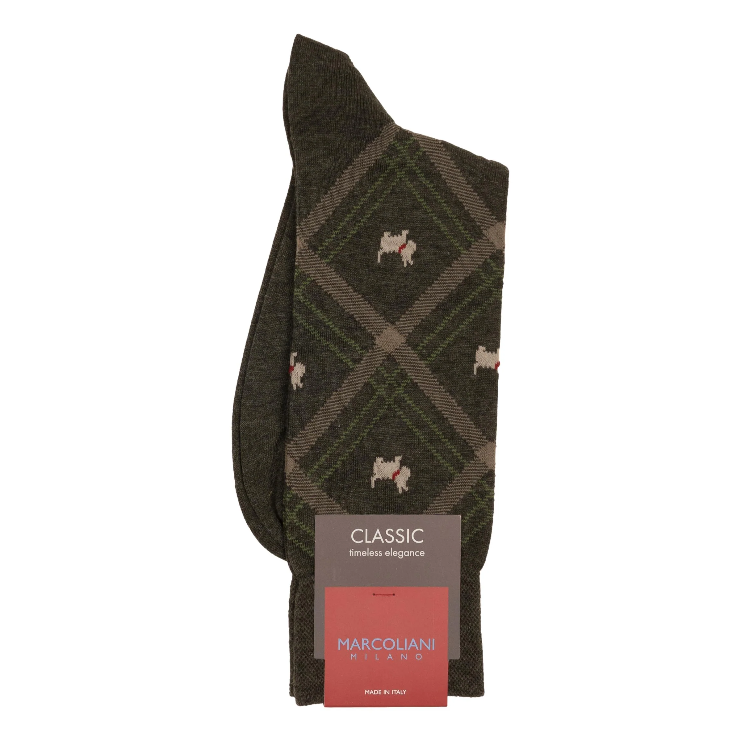 Pima Cotton Terrier Mid-Calf Dress Socks