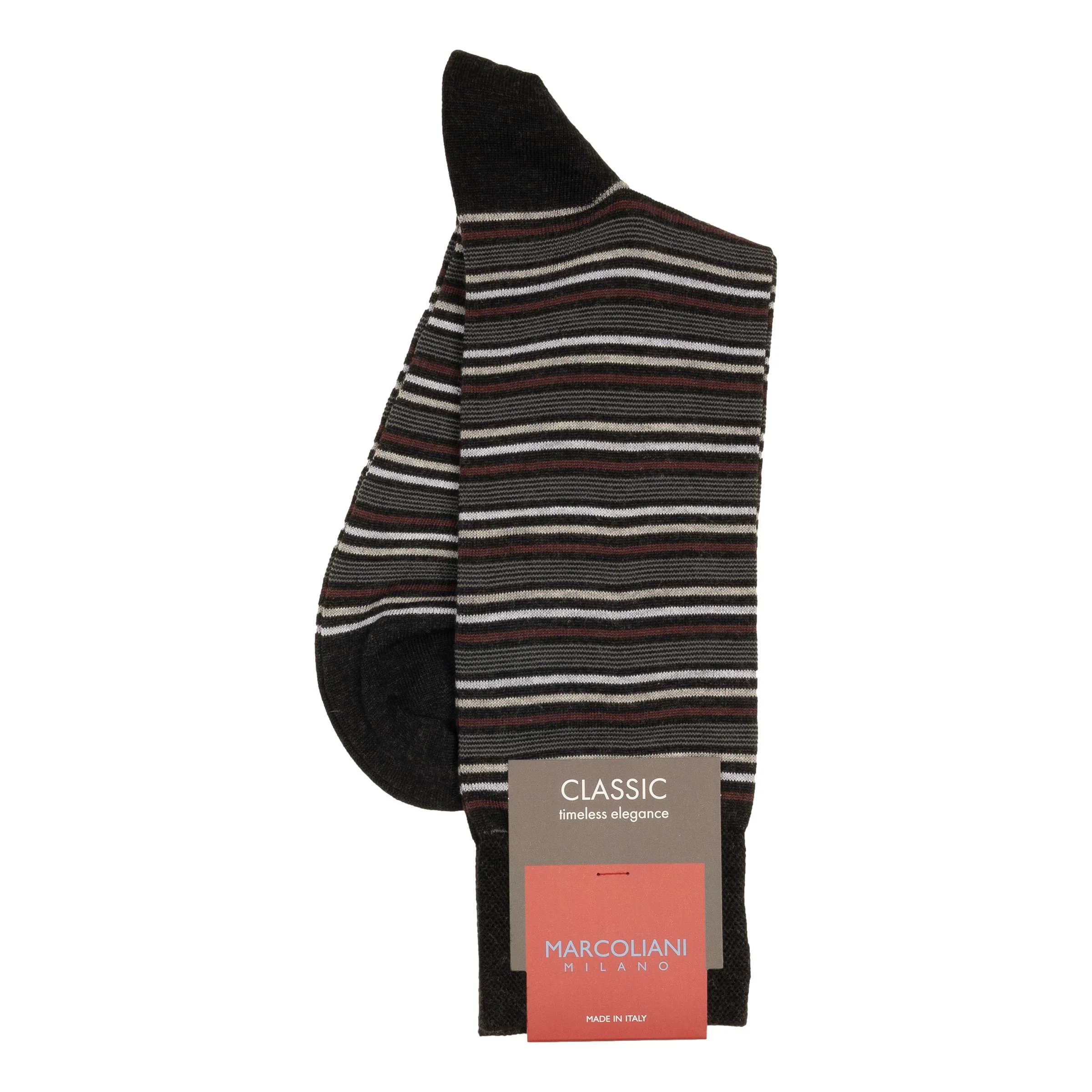Pima Cotton Torino Stripe Mid-Calf Dress Socks - Image 5