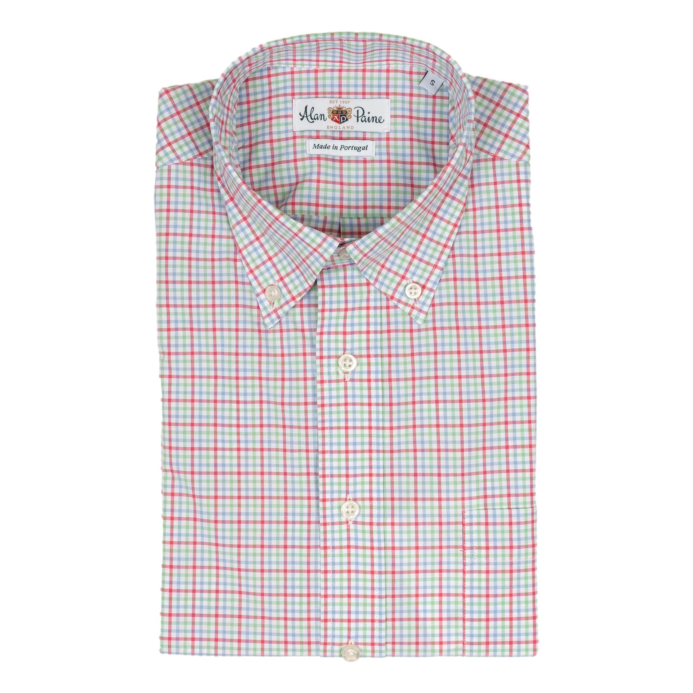 Pink, Green, and Light Blue Tattersall Button Down Sport Shirt