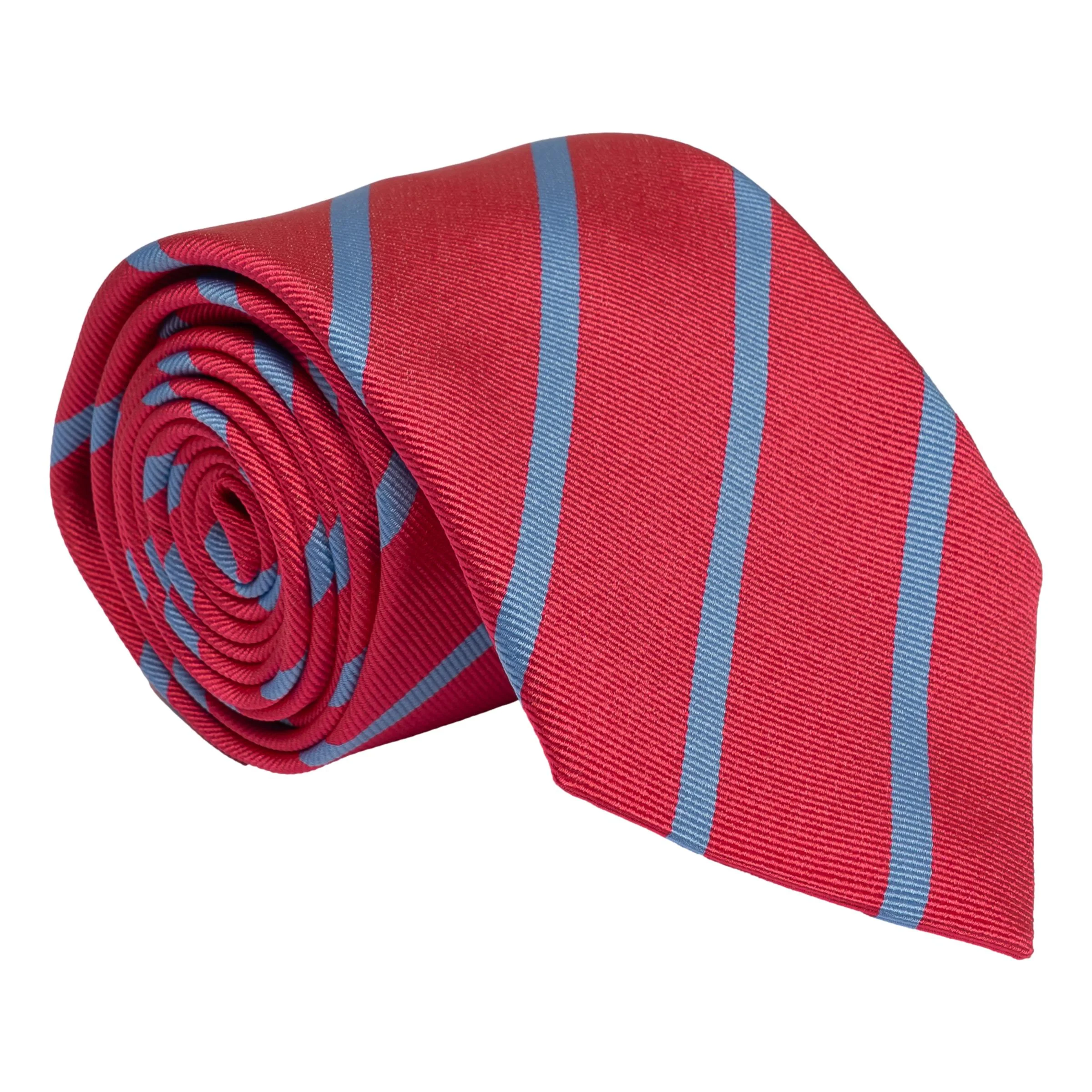 Pink with Sea Blue Repp Stripe Tie