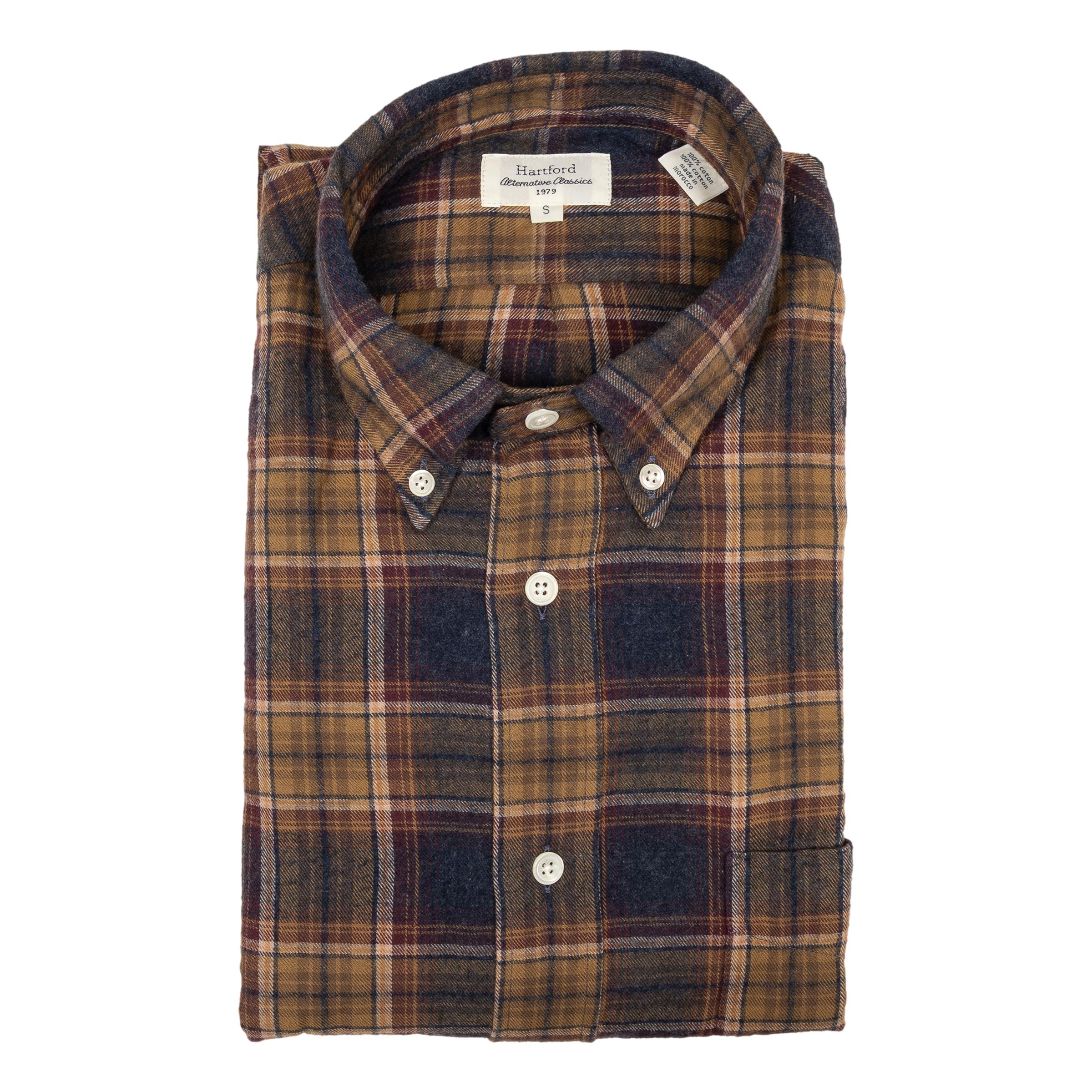 Plaid Cotton Flannel Button Down Sport Shirt