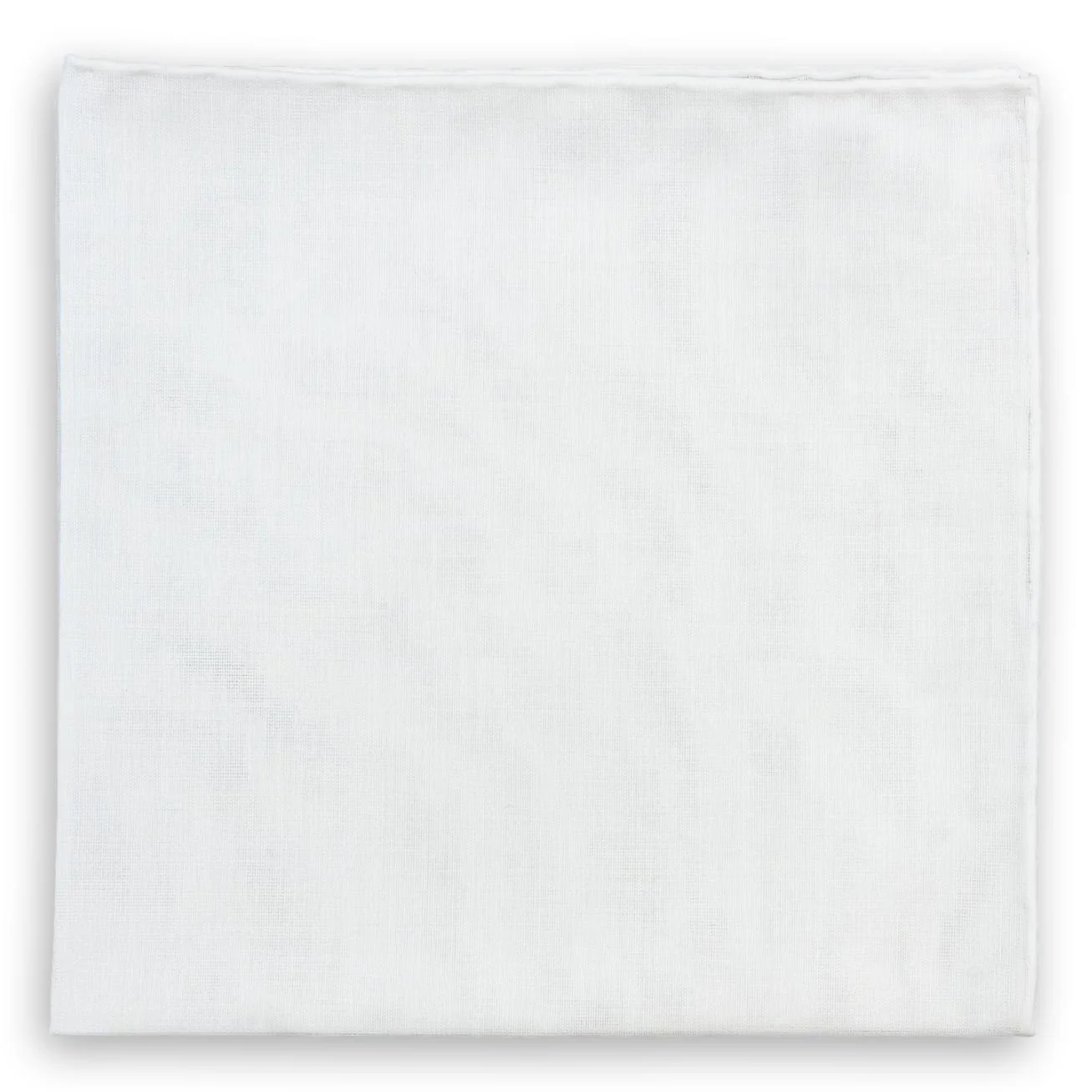 Plain White Cotton Pocket Square