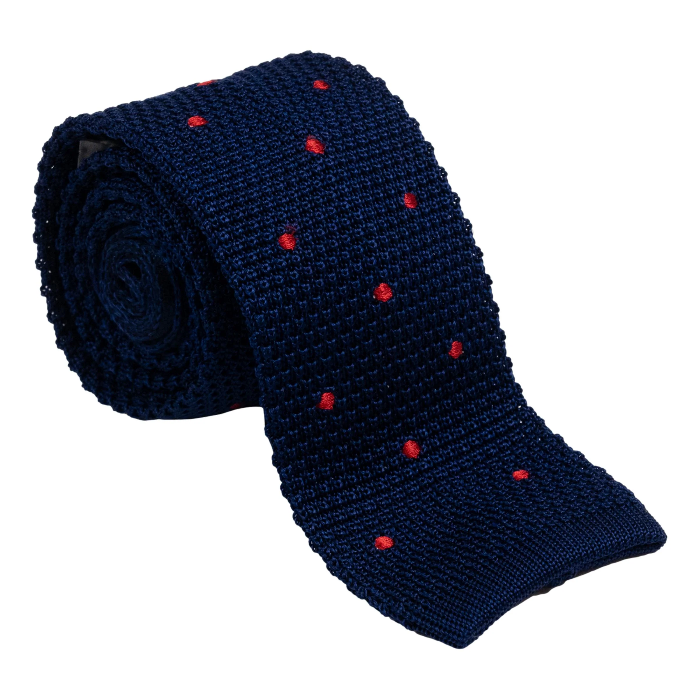 Polka Dot Silk Knitted Tie - Image 4