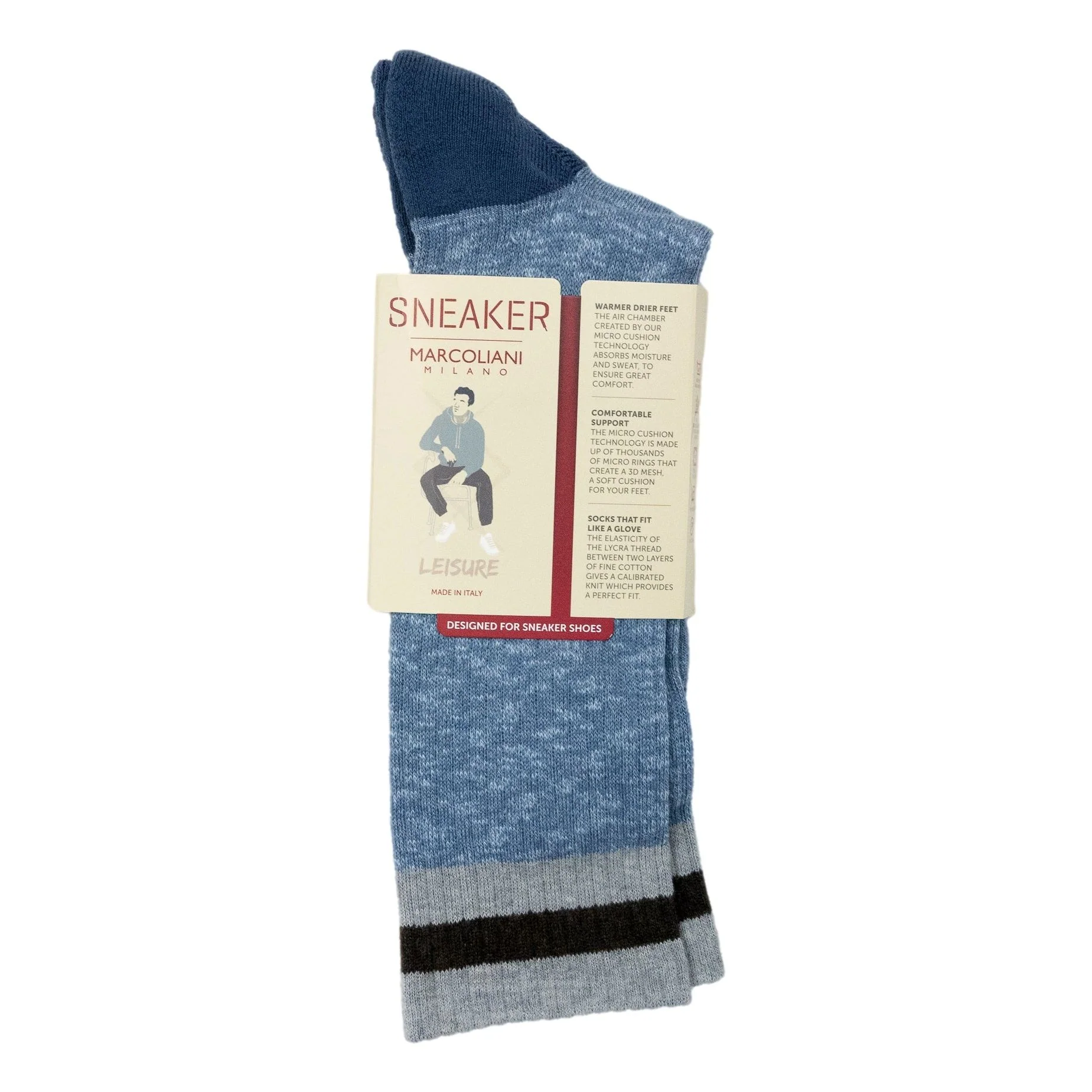 Preppy Stripe Cotton Mid-Calf Sneaker Sock - Image 2