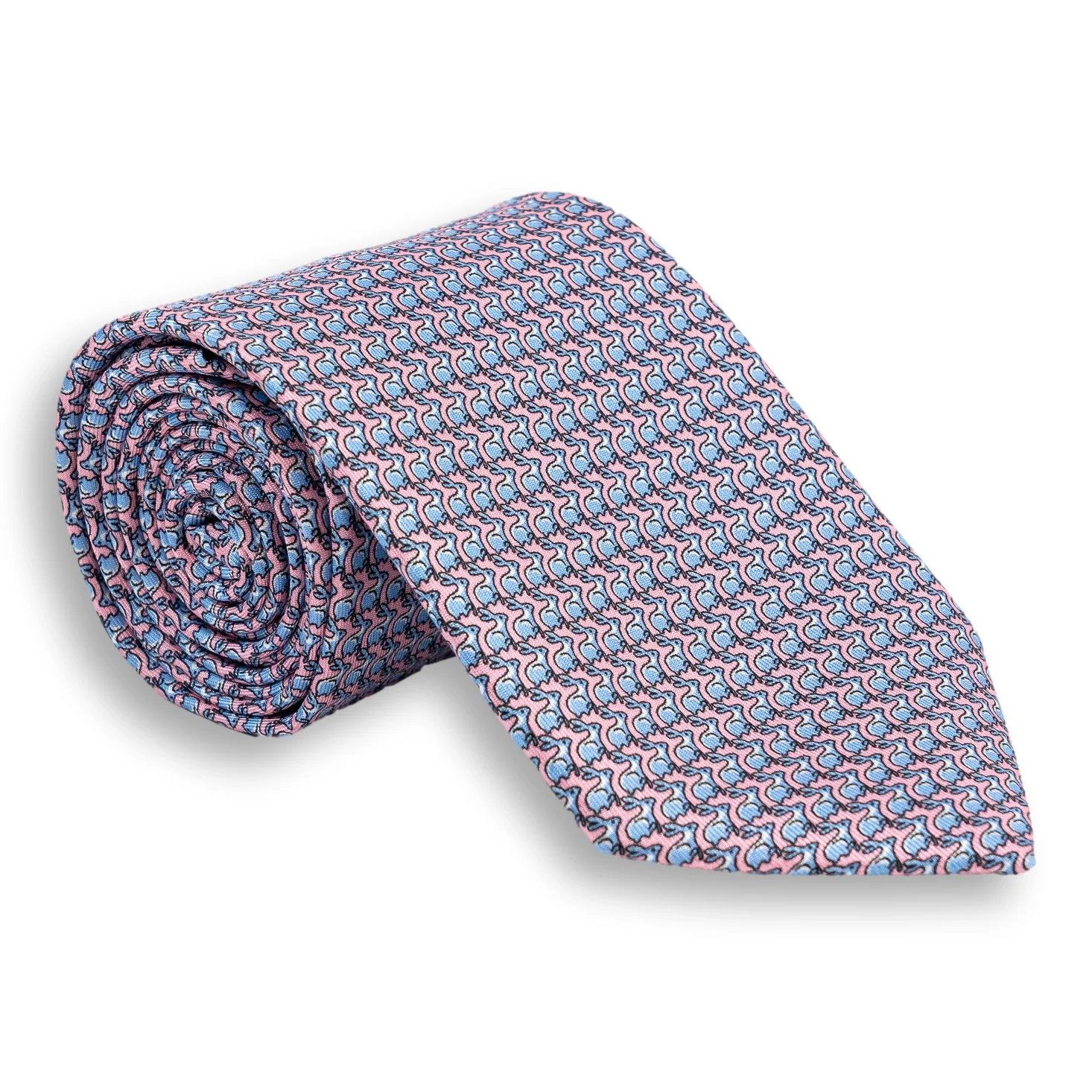 Rabbit Pattern Silk Print Tie - Image 4