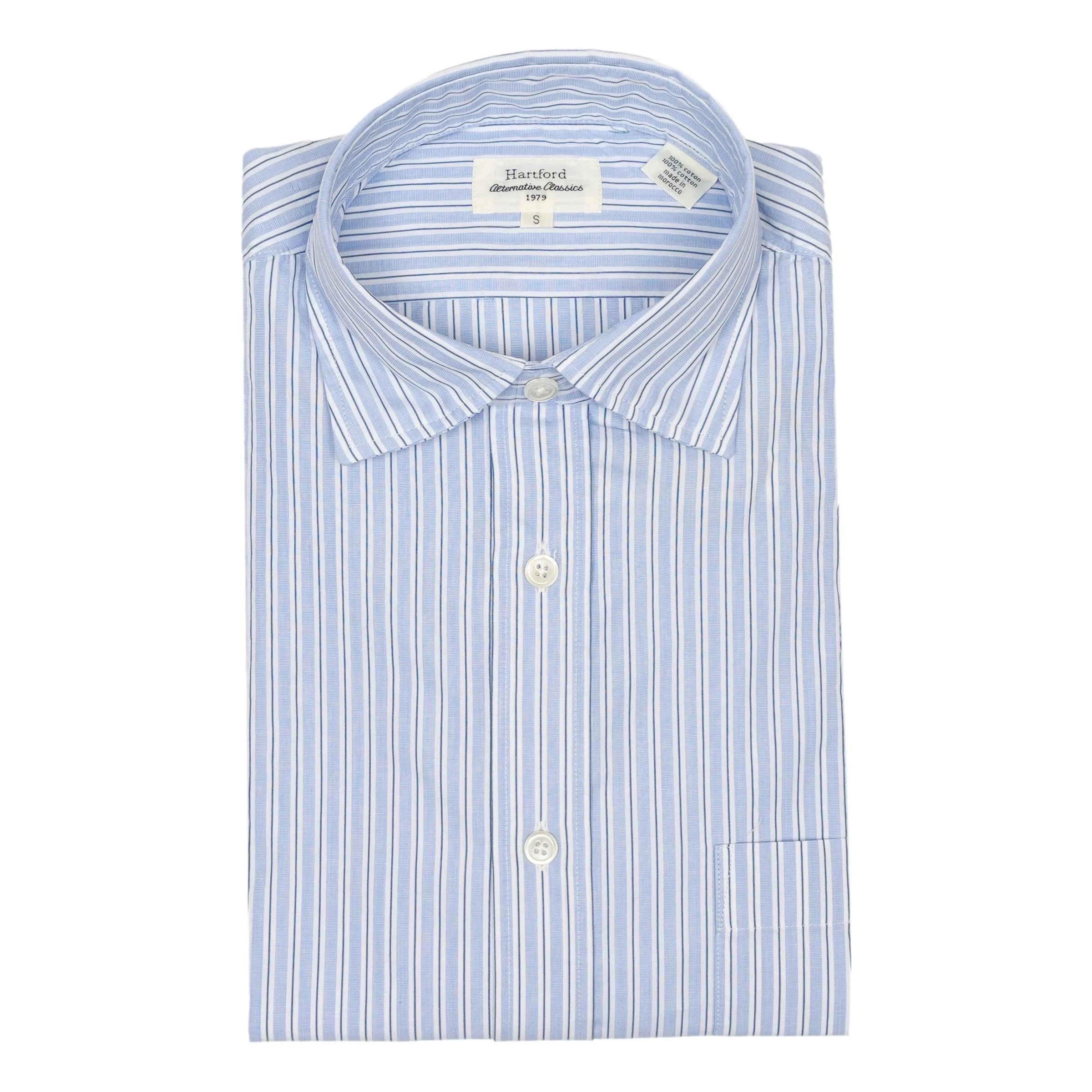 Railroad Stripe Spread Collar Sport Shirt