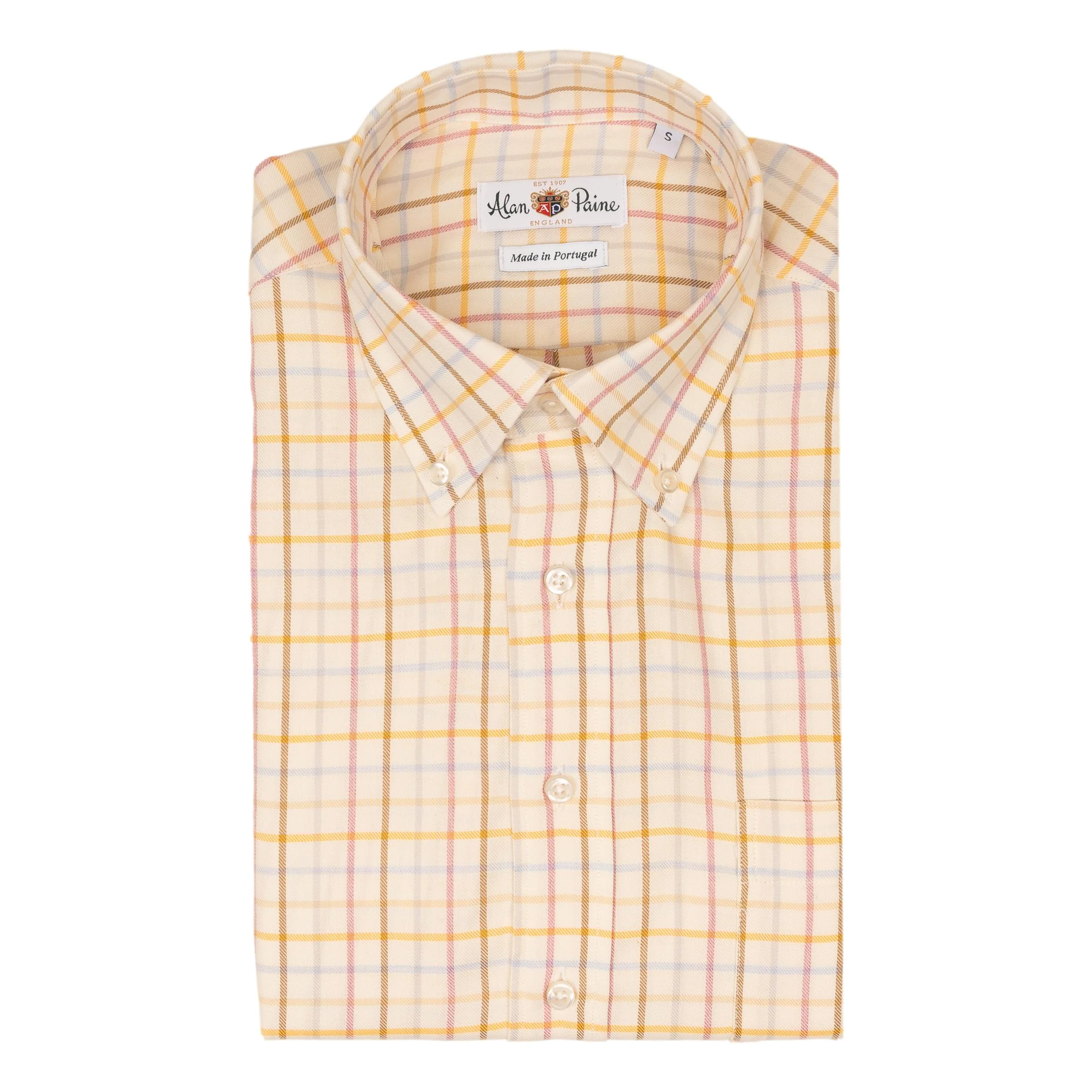 Raspberry, Maize, and Light Blue Tattersall Sport Shirt
