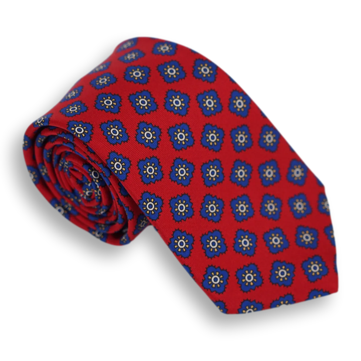 Red with Blue Shield Twill Tie