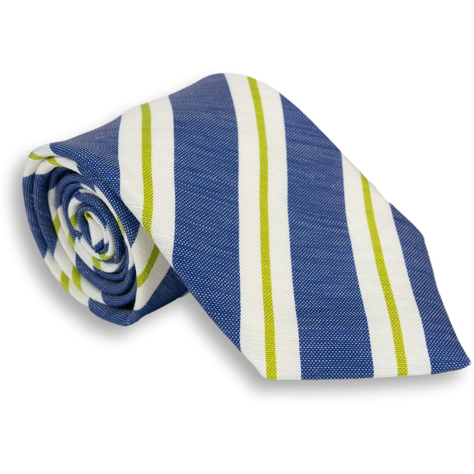 Repp Stripe Silk and Linen Woven Tie