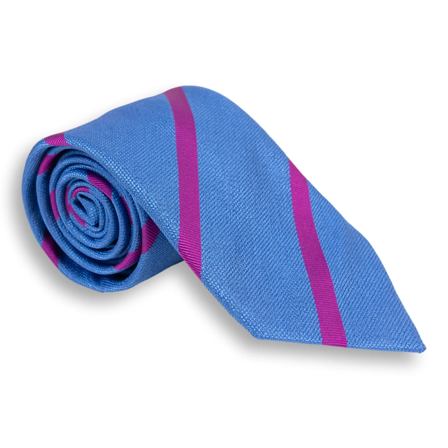 Basket Weave Repp Stripe Silk Woven Tie - Image 2