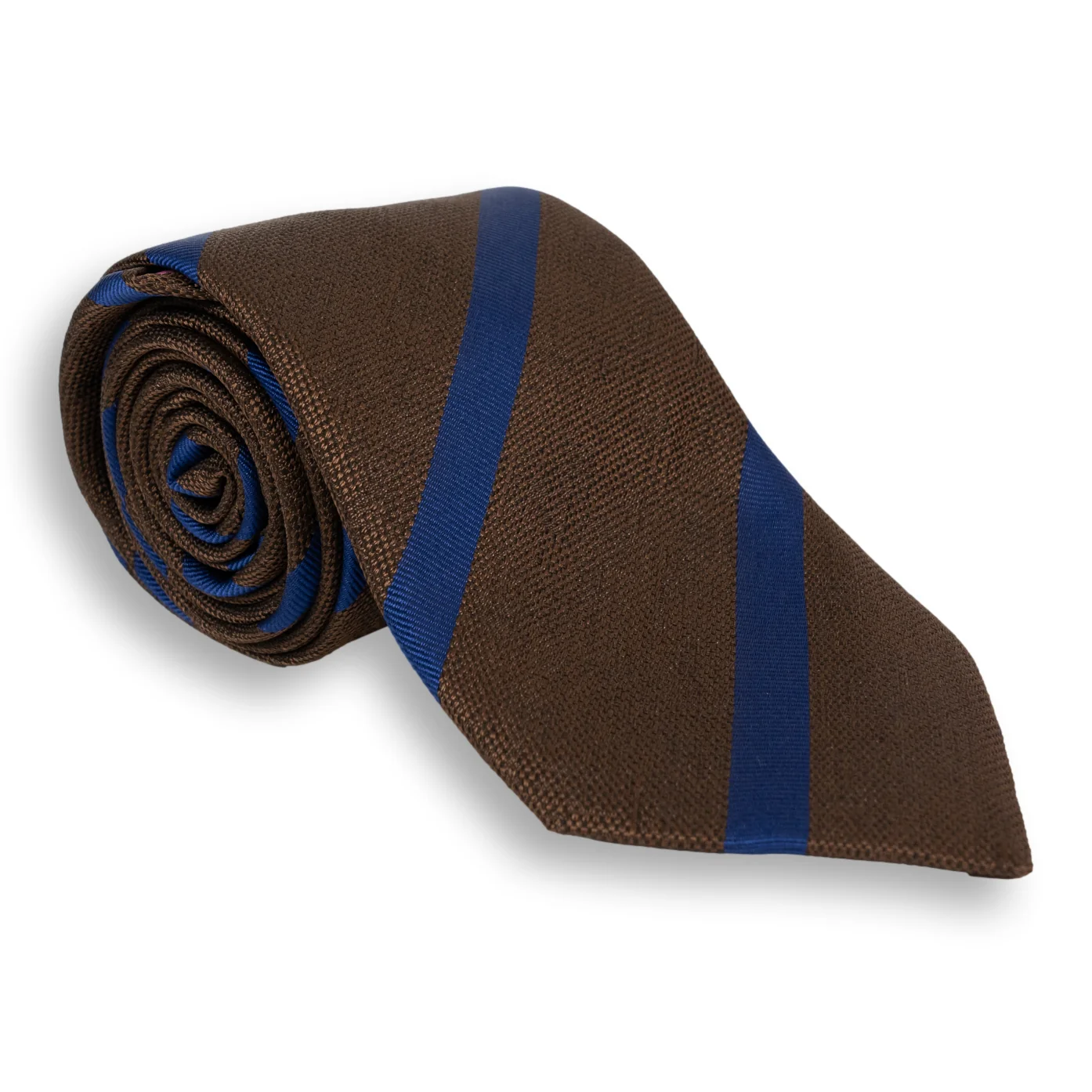 Basket Weave Repp Stripe Silk Woven Tie - Image 4