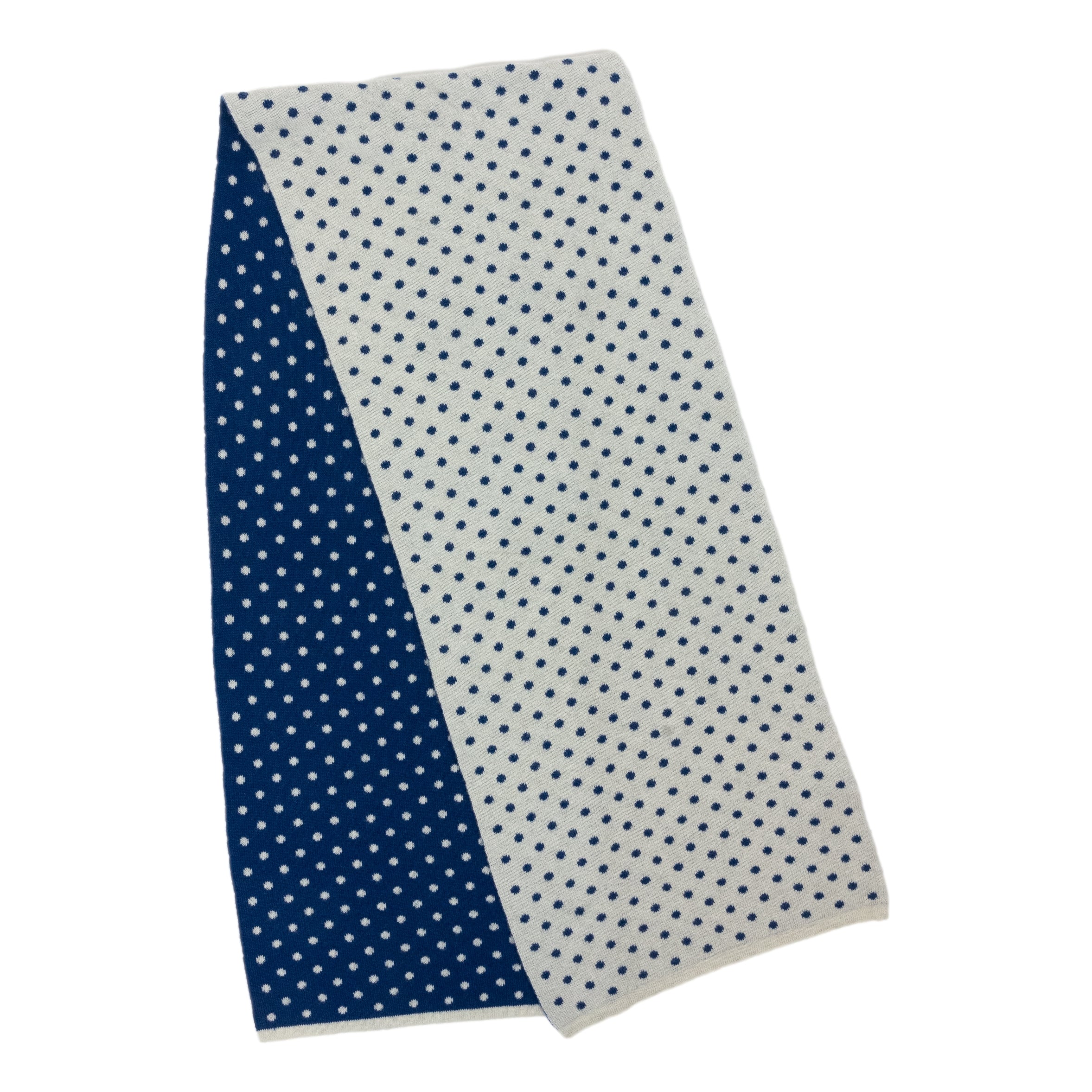 Reversible Dotted Wool and Cashmere Knitted Scarf - Image 2