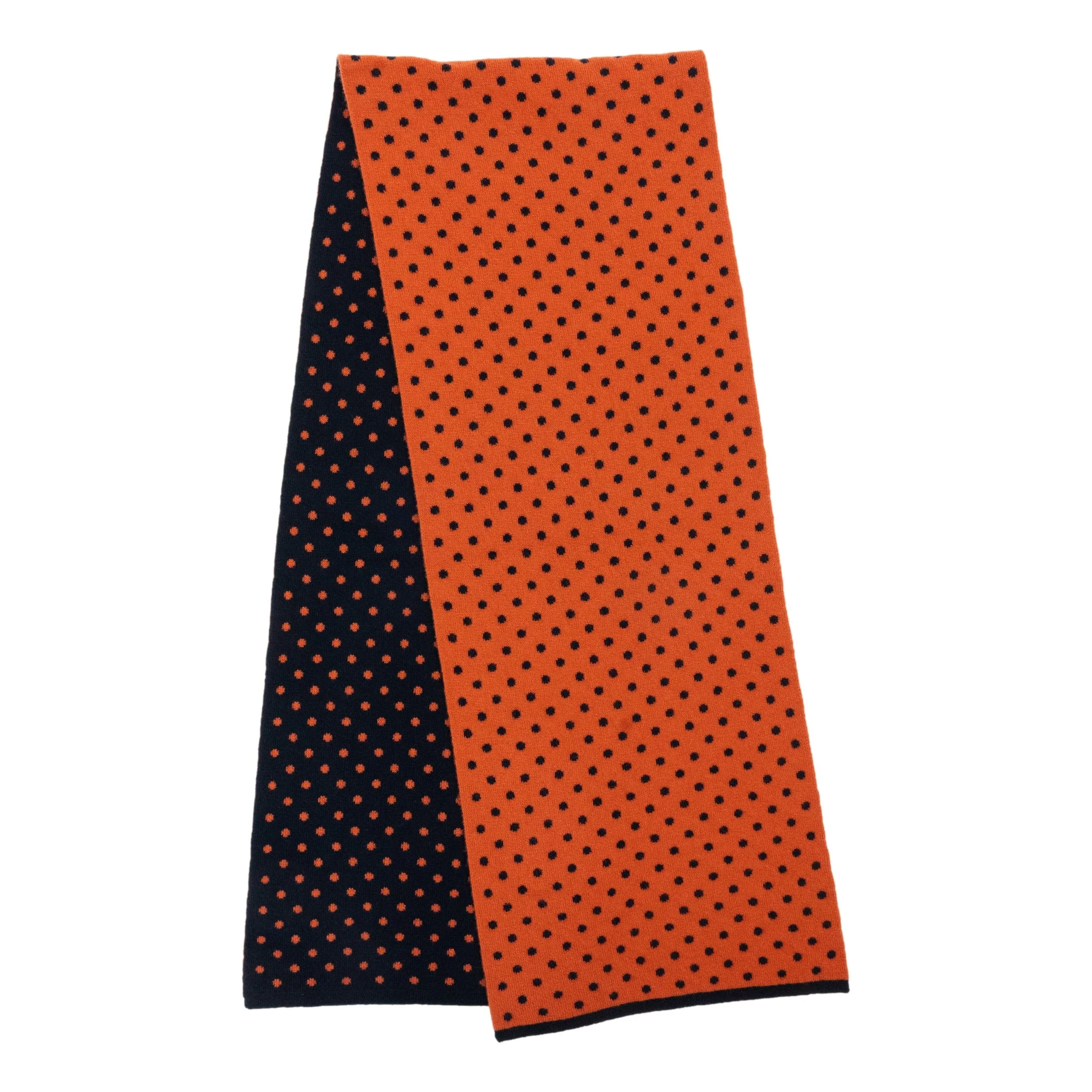 Reversible Dotted Wool and Cashmere Knitted Scarf - Image 3