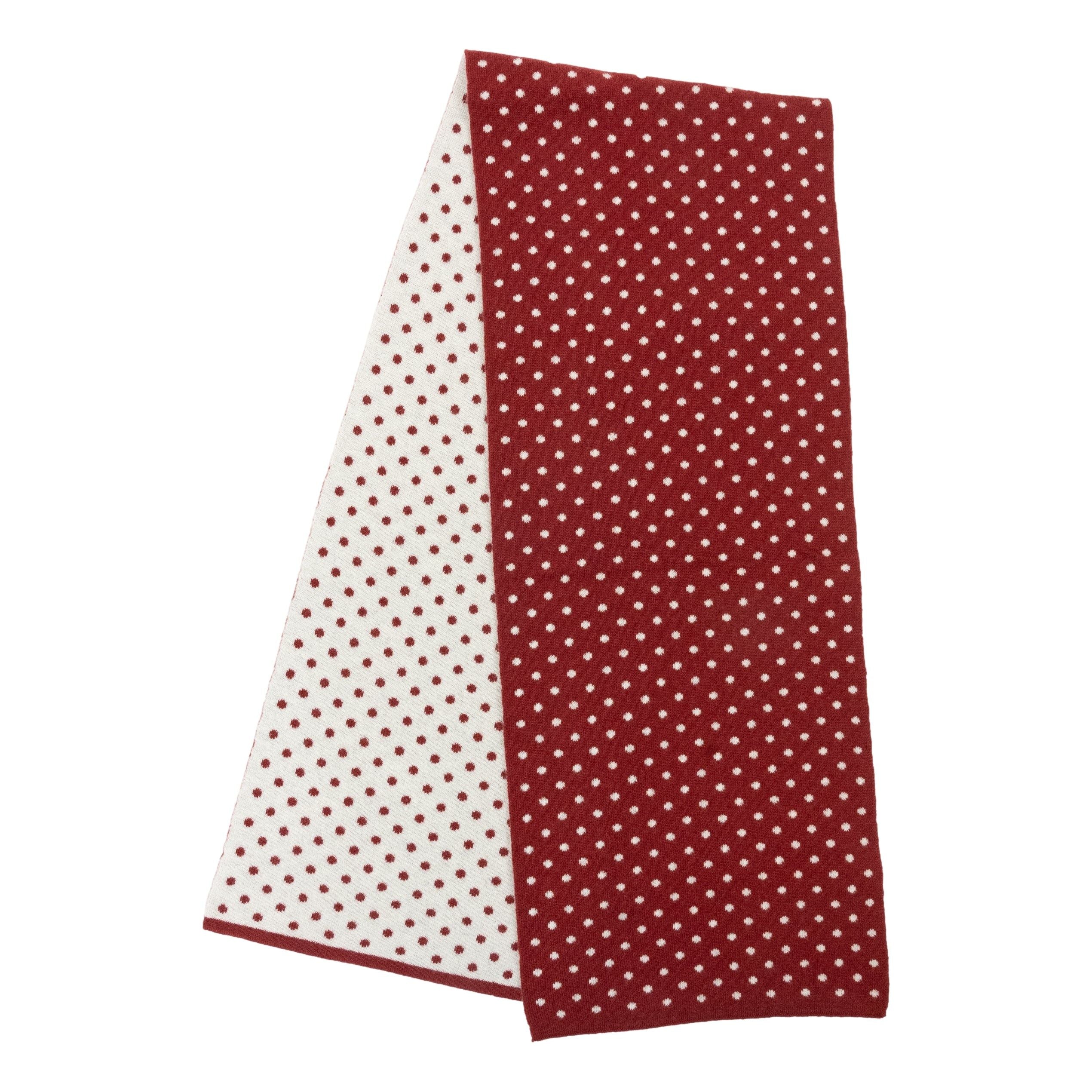 Reversible Dotted Wool and Cashmere Knitted Scarf - Image 4