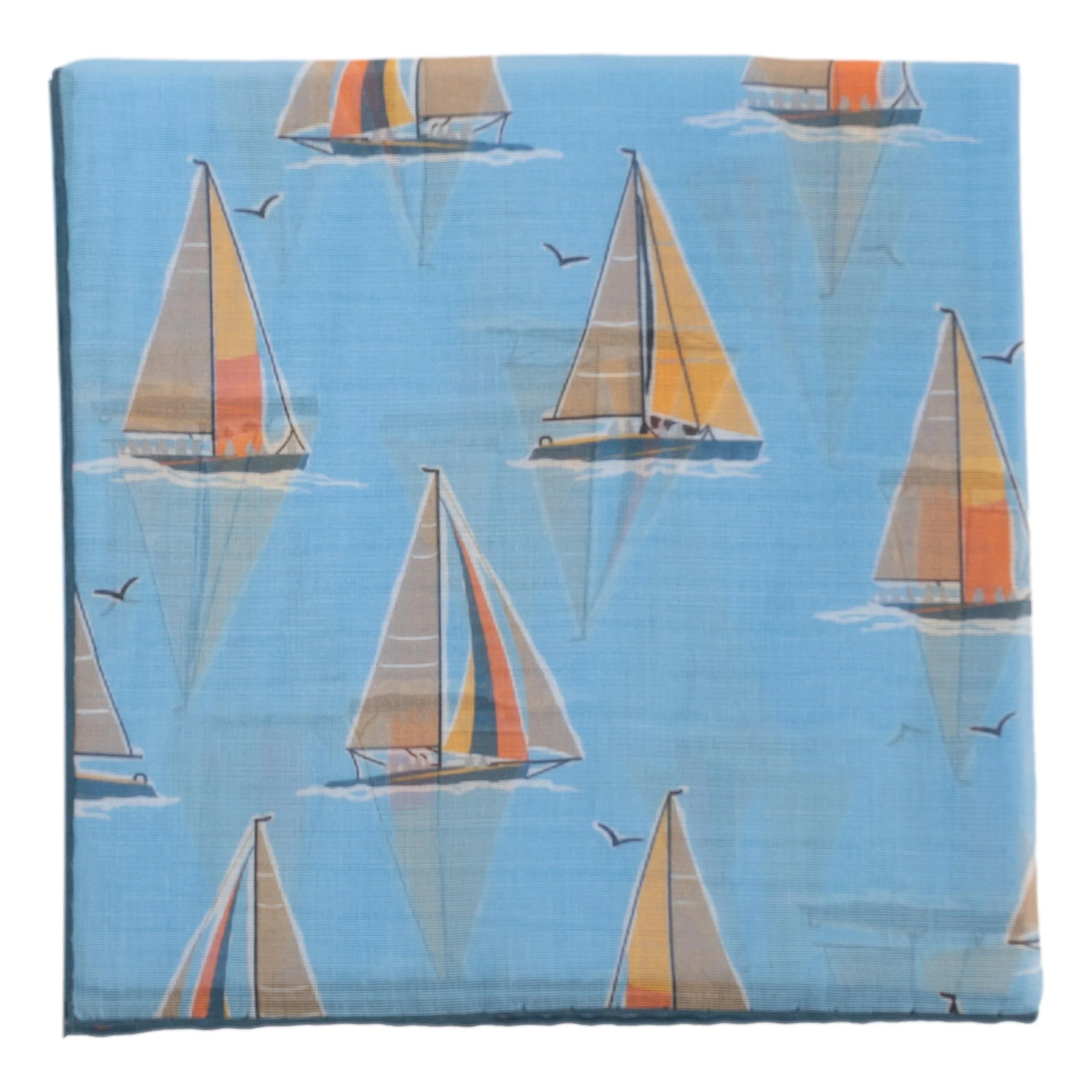 Sailboat Cotton and Cashmere Pocket Square - Image 3