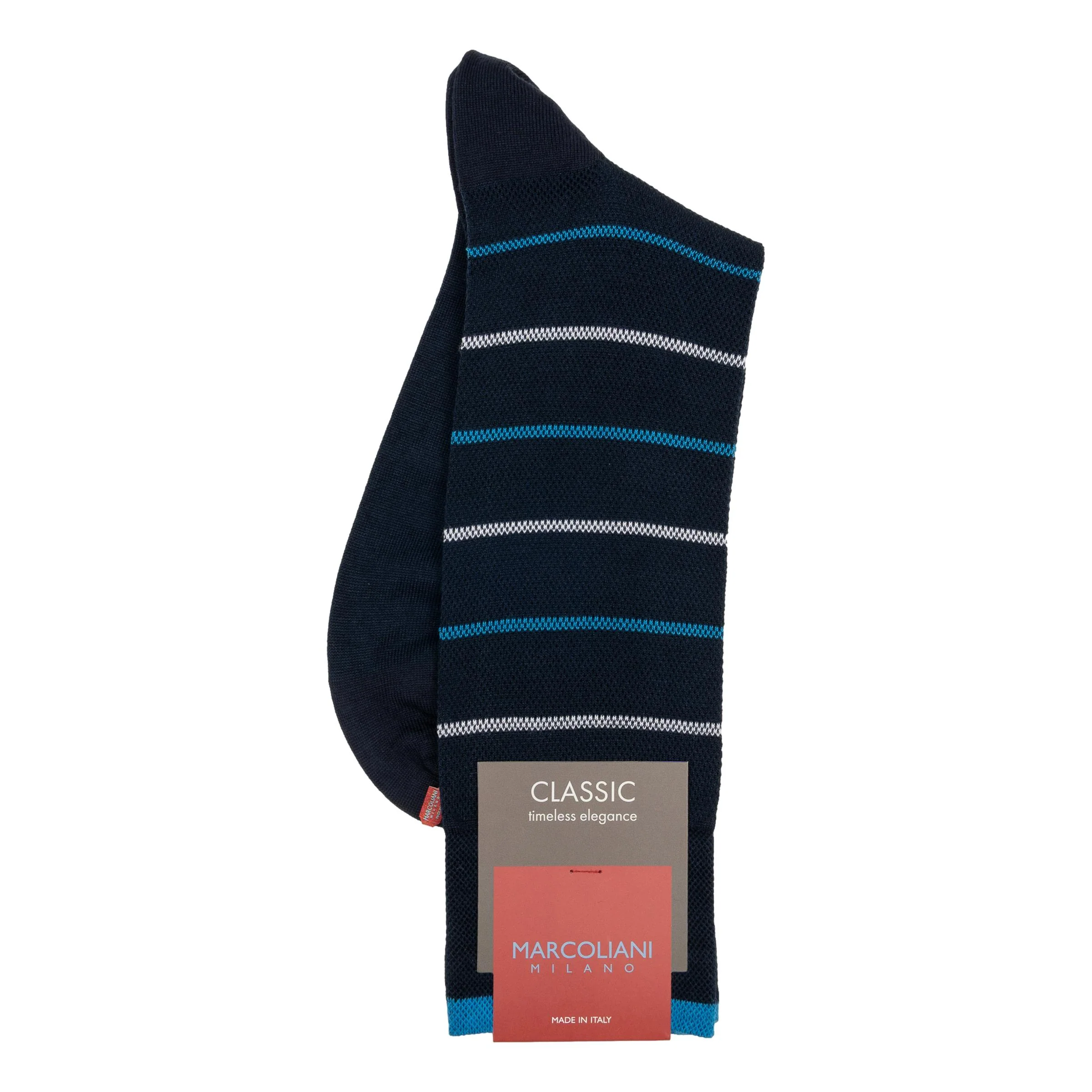 Sailor Stripe Cotton Mid-Calf Dress Sock