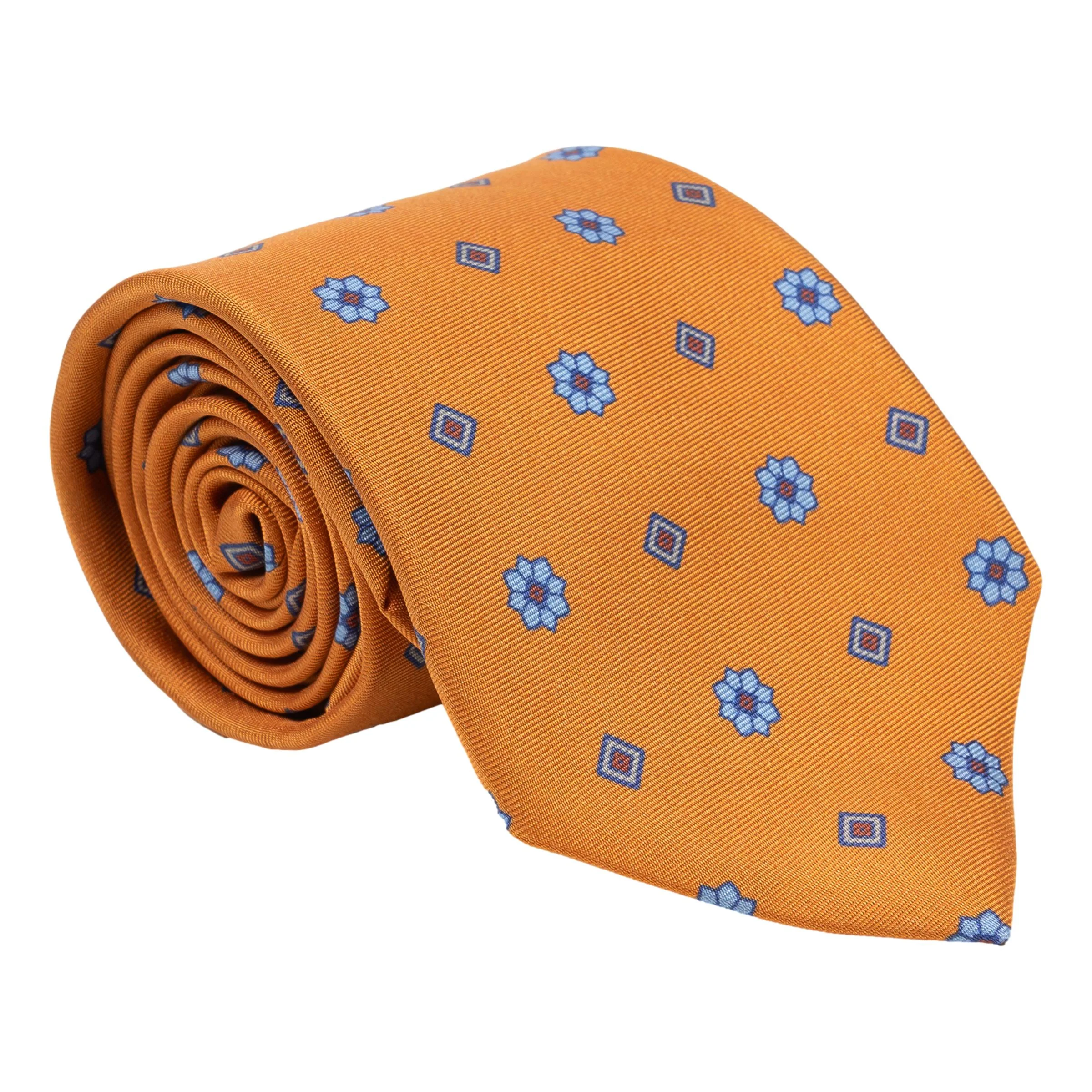 Shaded Diamond and Fleur Print Silk Tie - Image 3