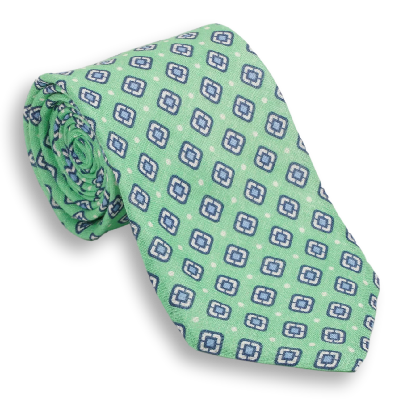Shield Patterned Linen Tie - Image 3
