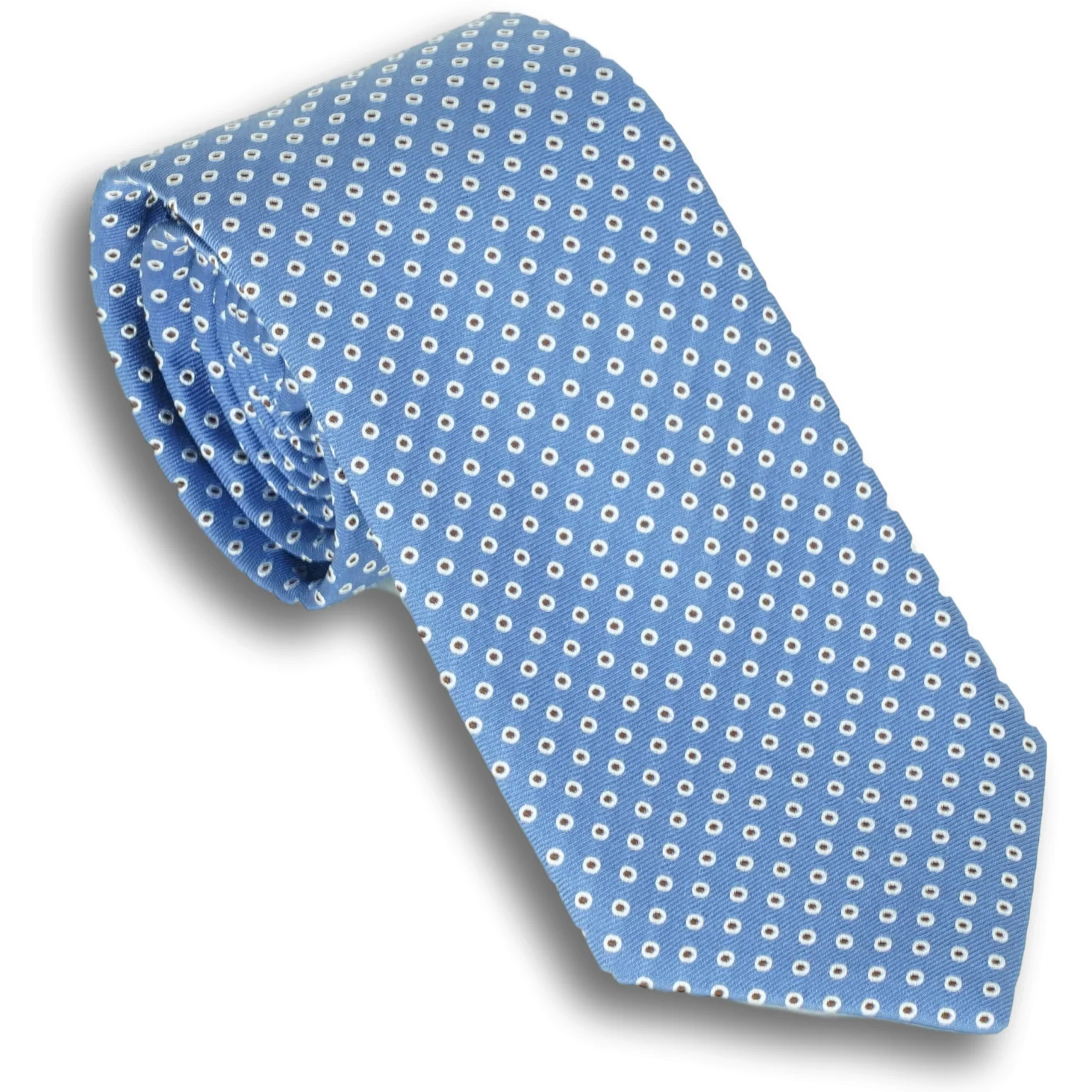Silver Color Filled Circle Silk Tie - Image 4