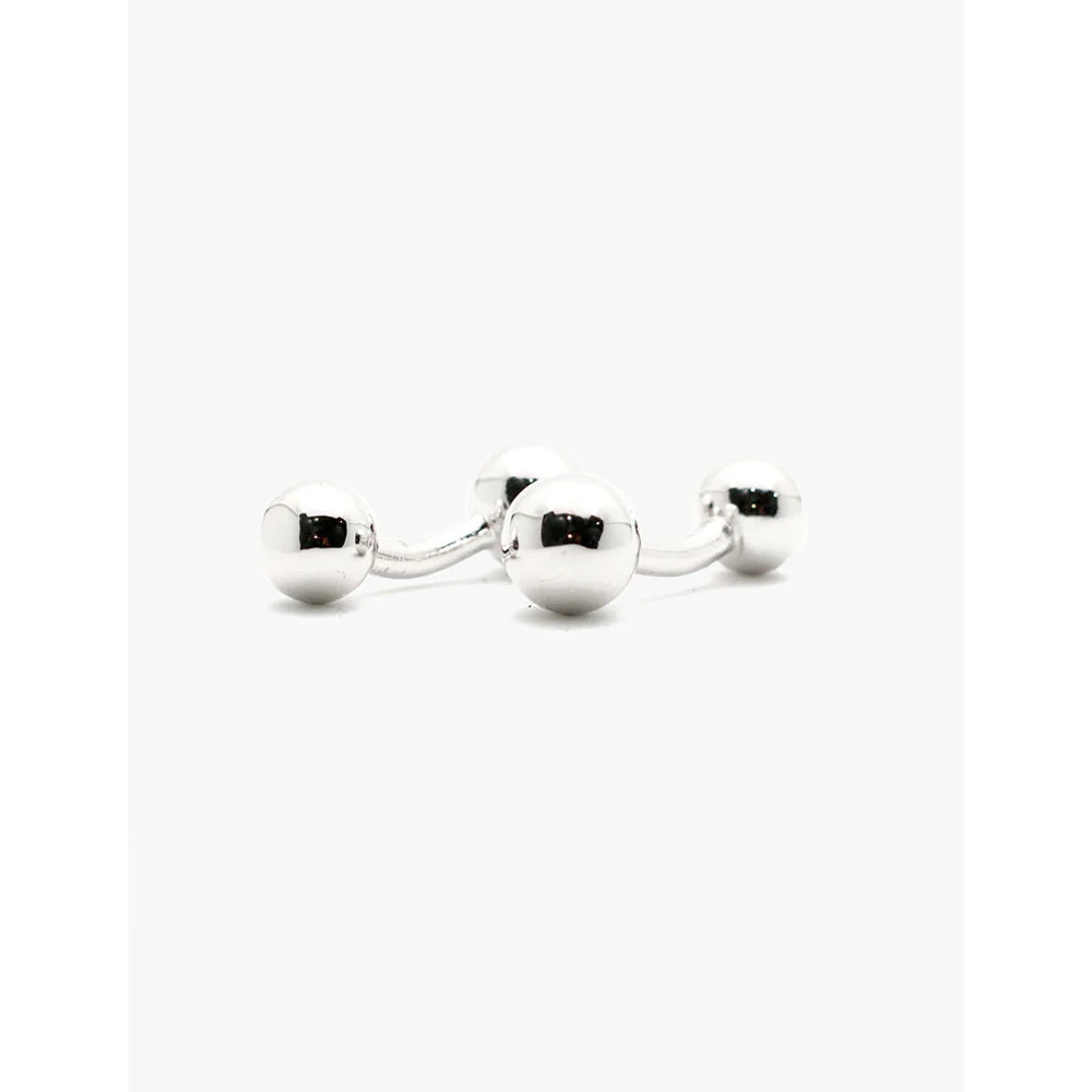 Silver Dumbbell Cufflink
