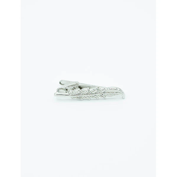 Silver Feather Tie Bar
