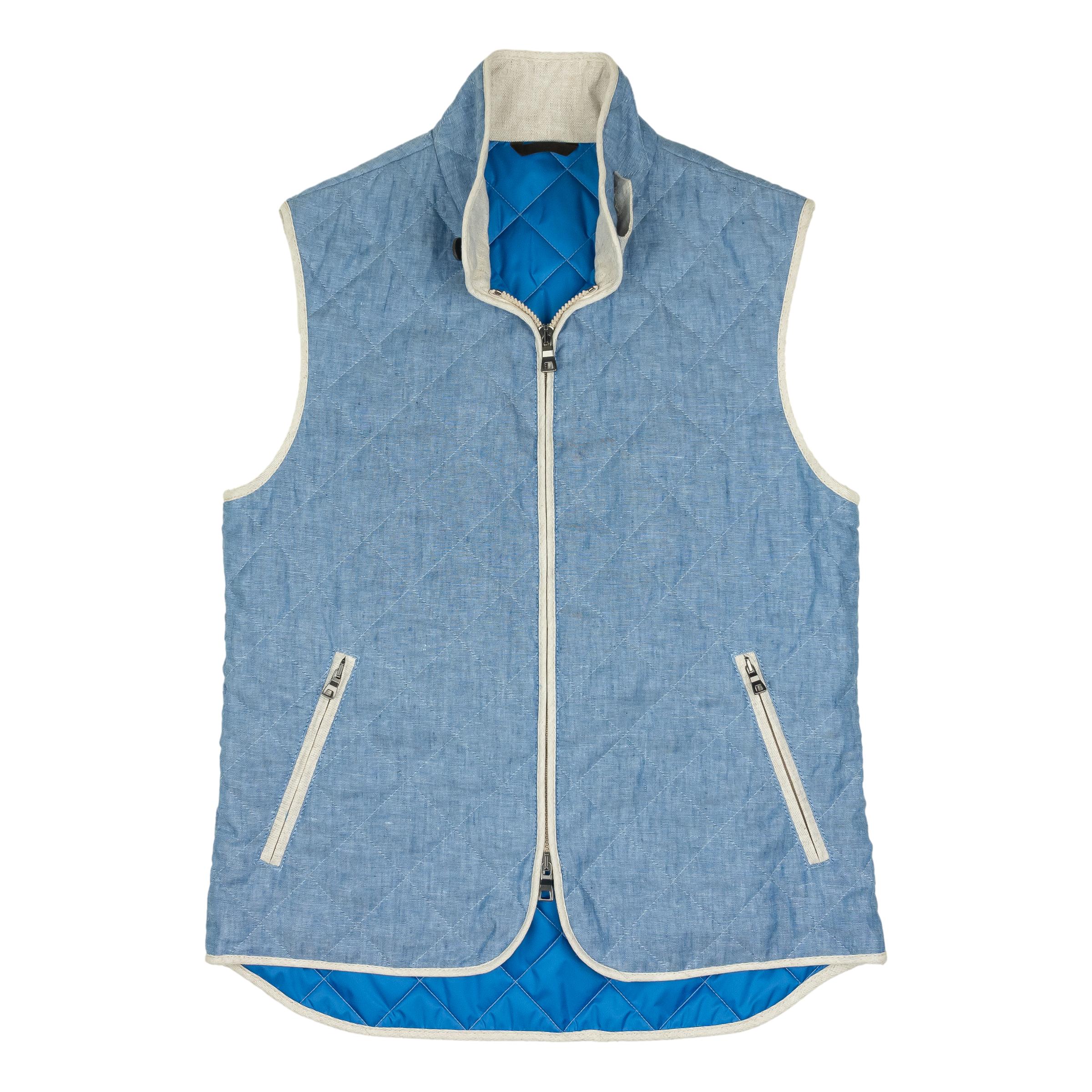 Sky Blue Linen Waterville Vest
