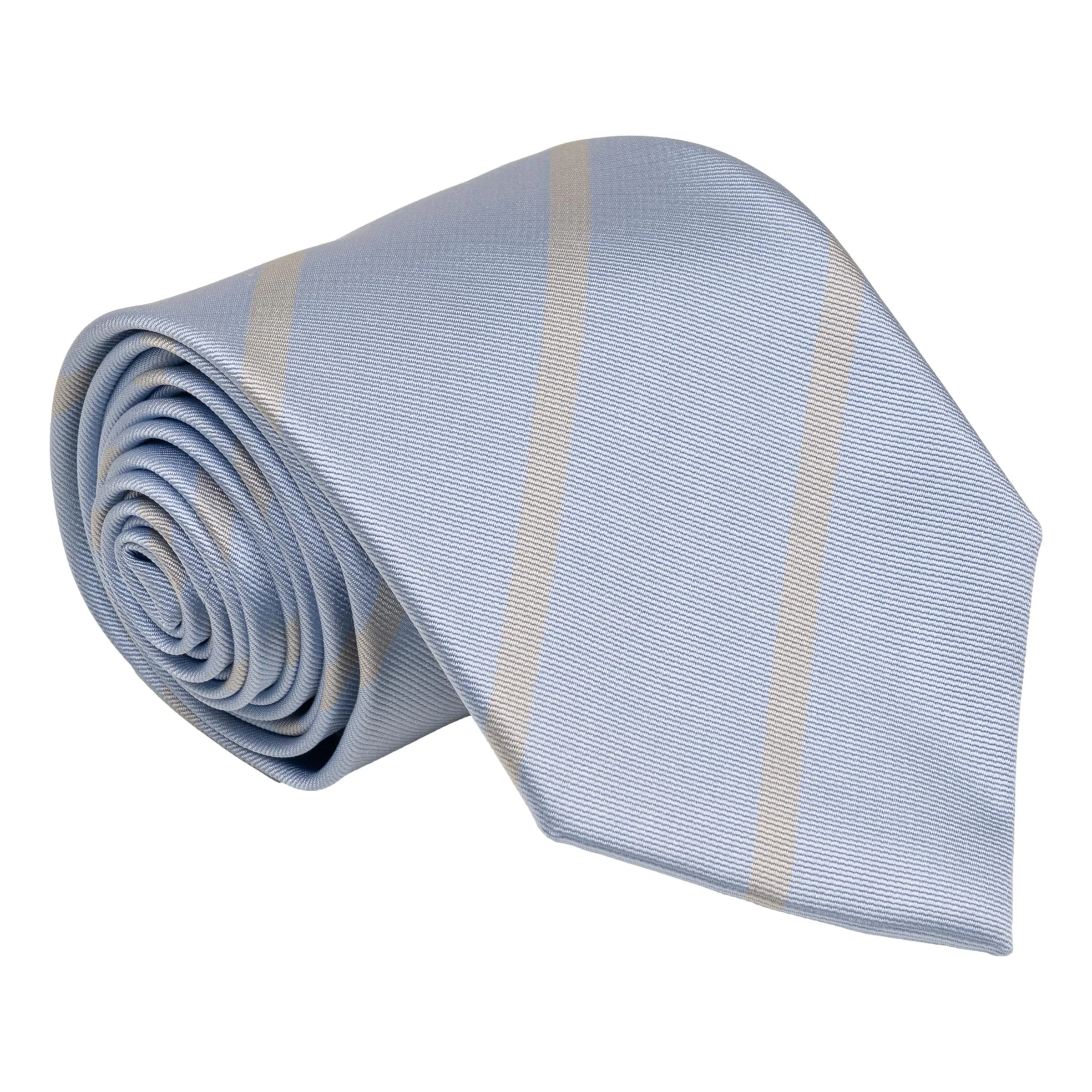 Sky Blue with Slate Stripe Silk Tie